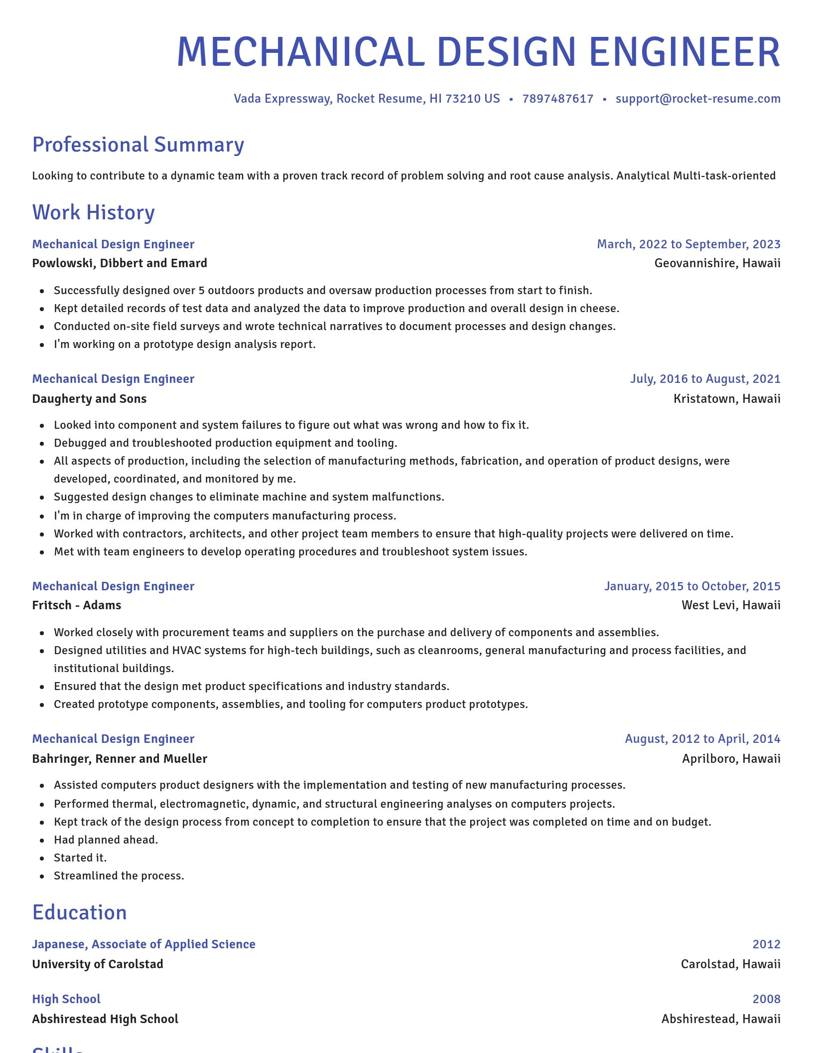 Novel resume template