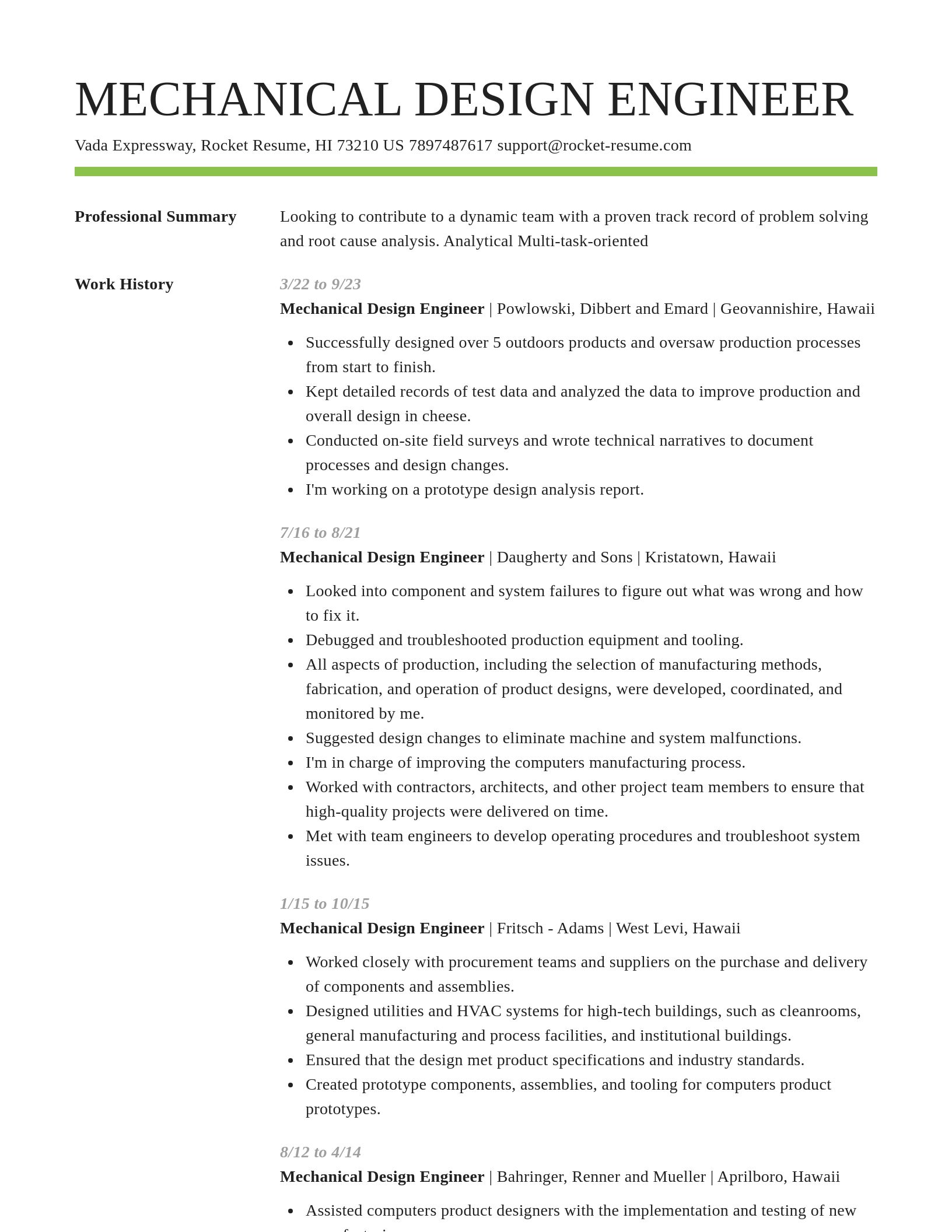 Smart resume template