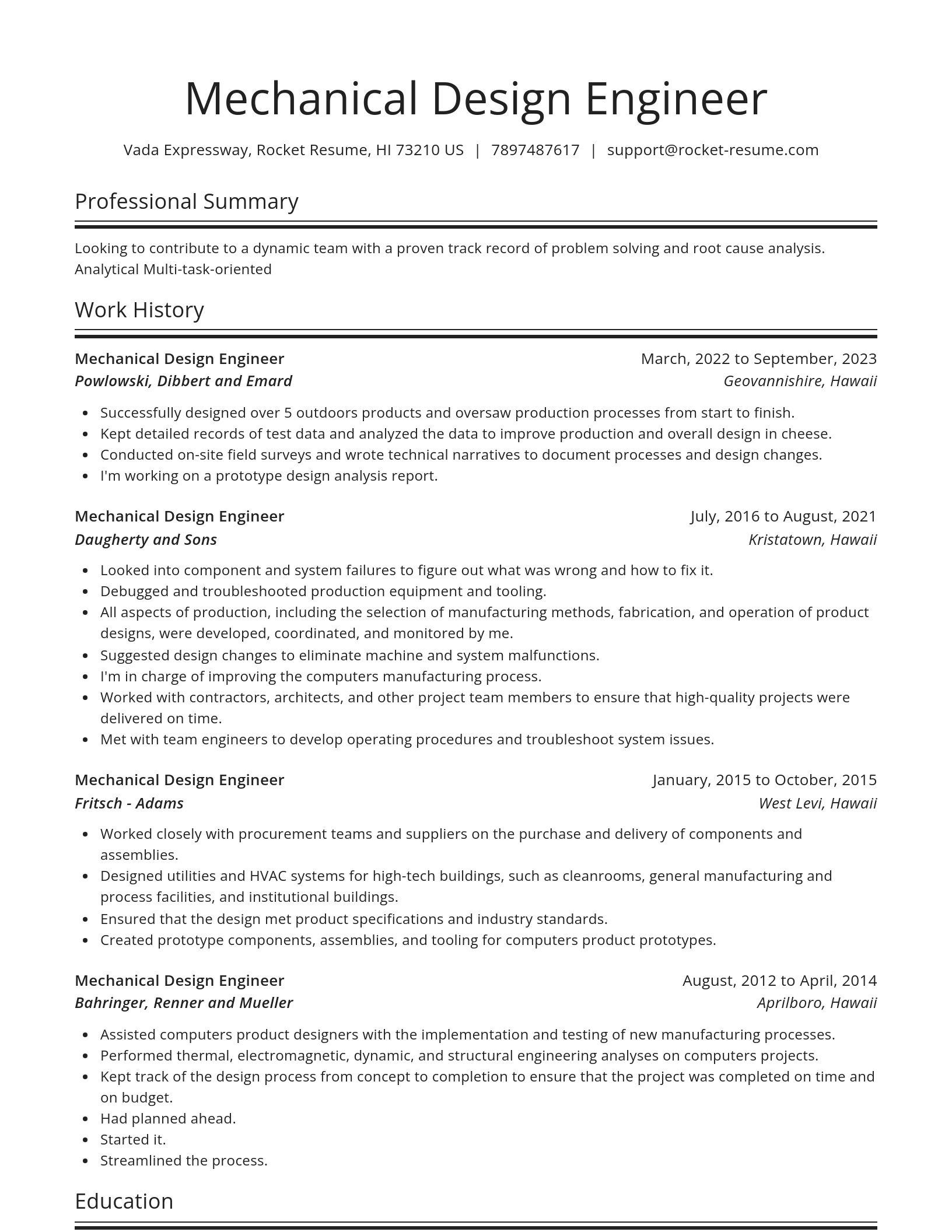 Spotlight resume template