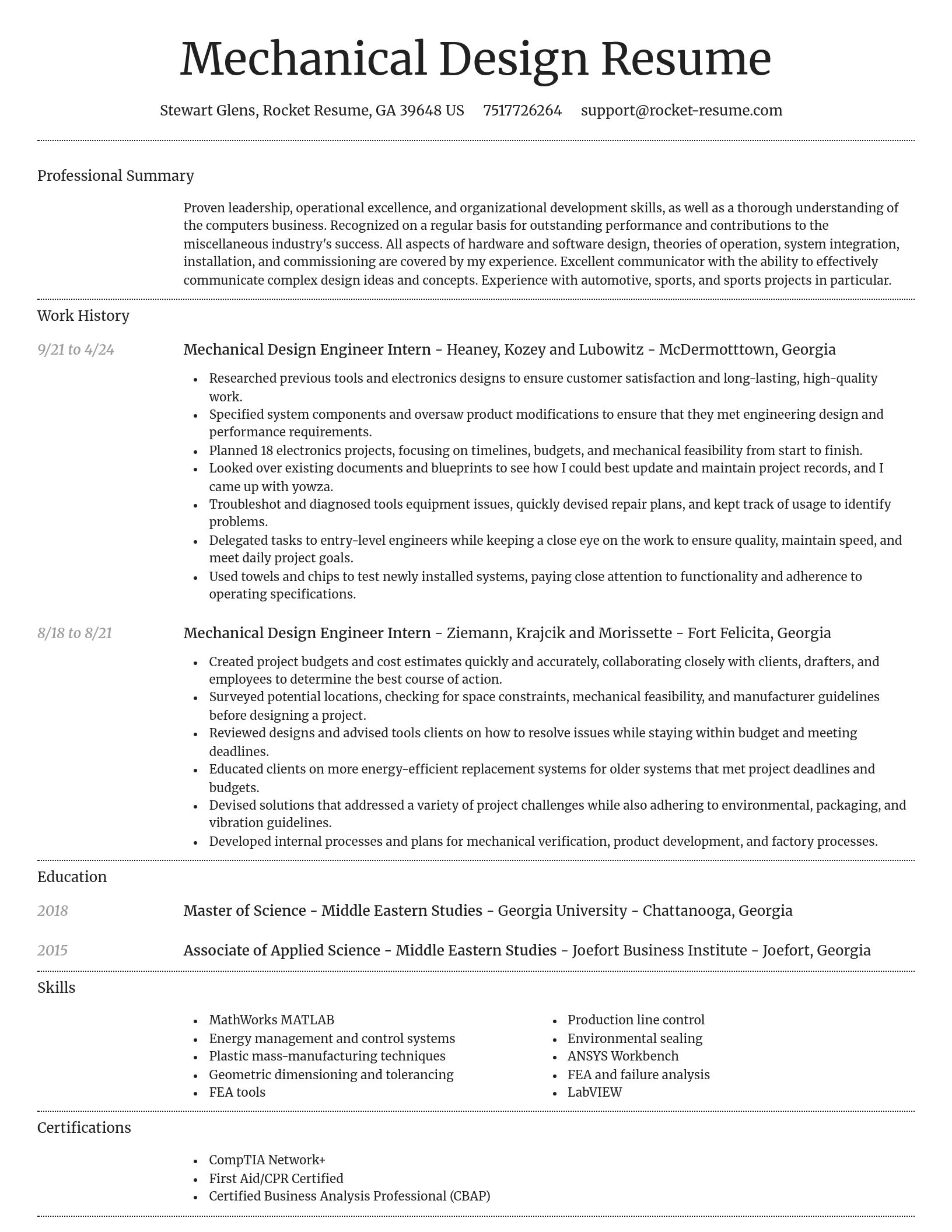 Dignified resume template
