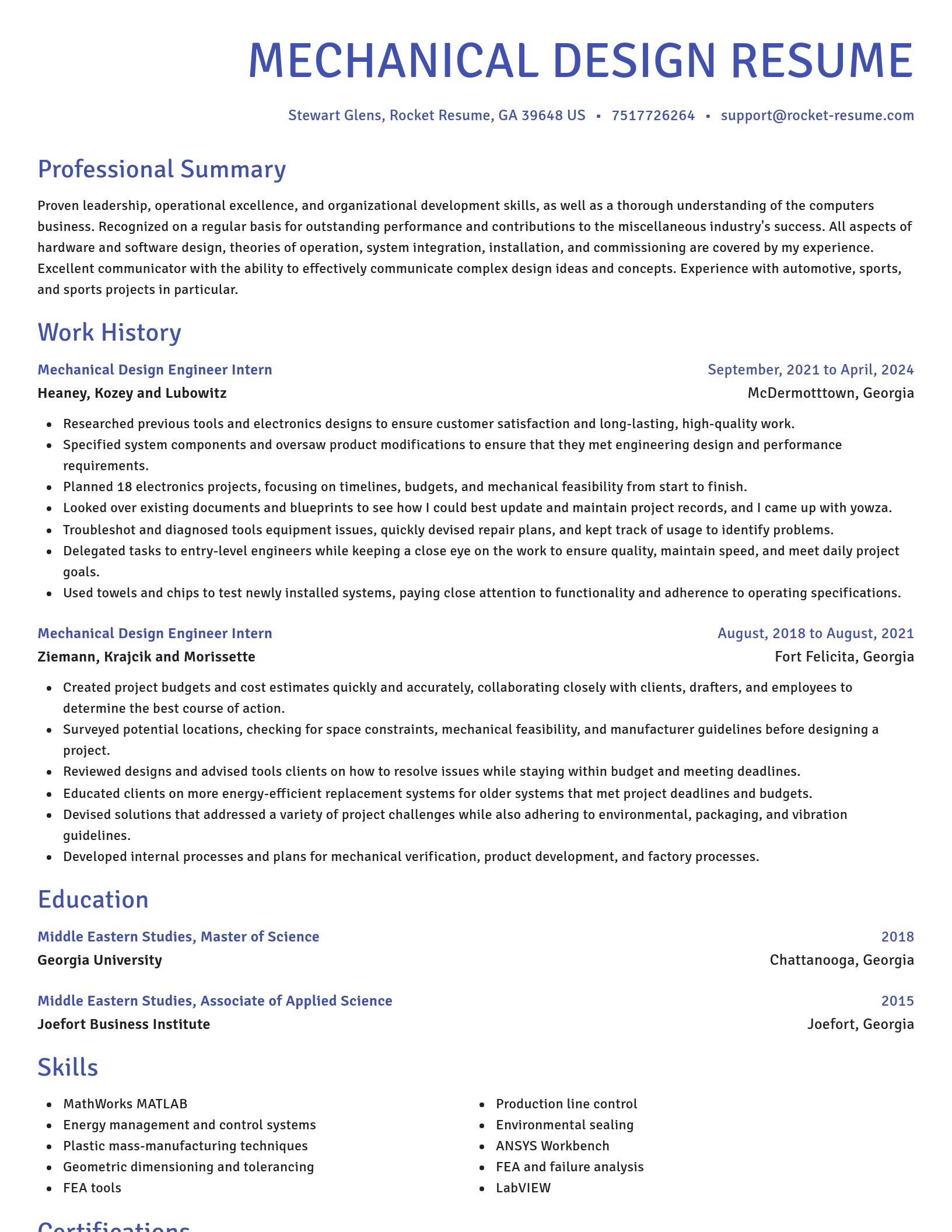 Novel resume template