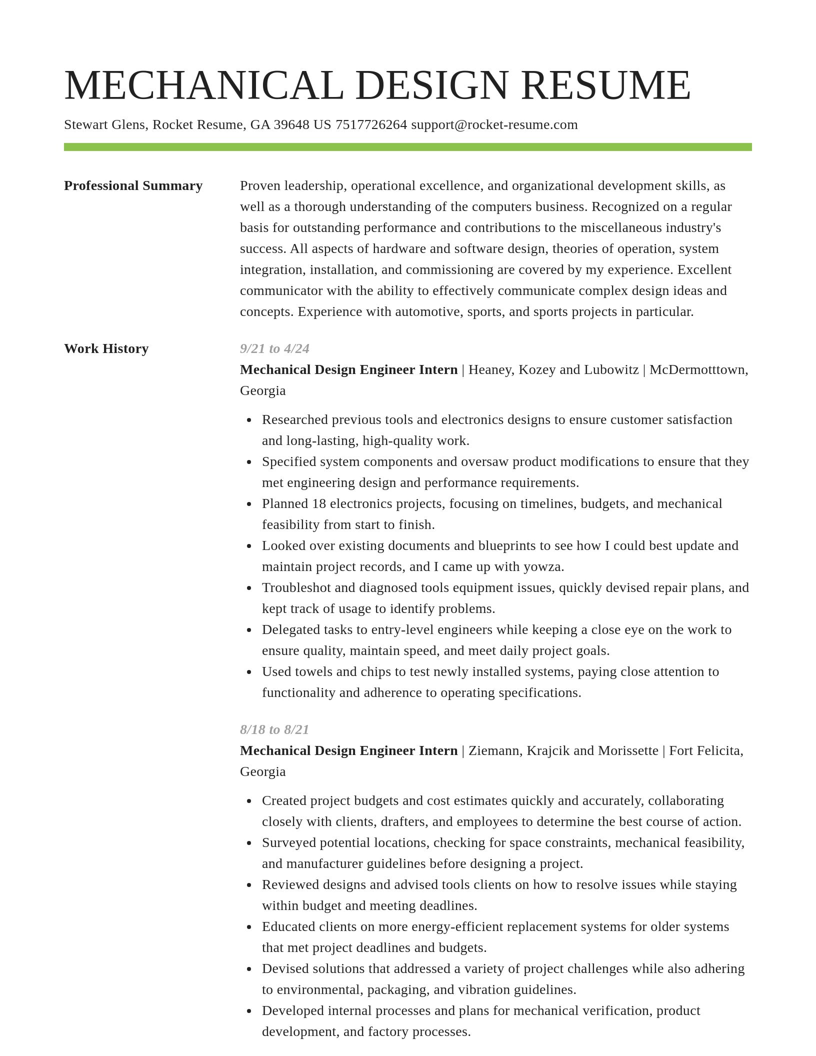 Smart resume template