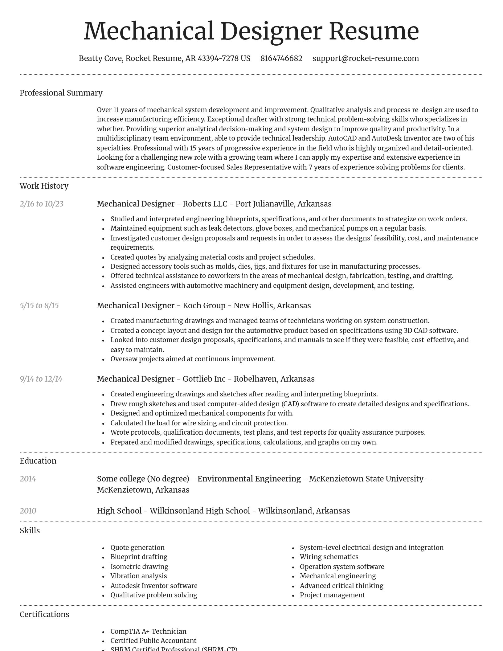 Dignified resume template