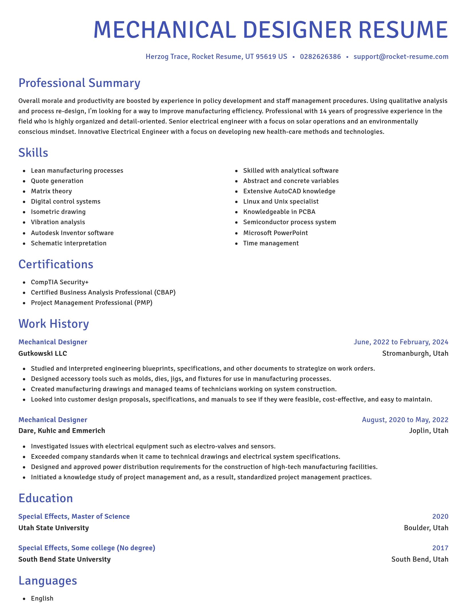 Novel resume template