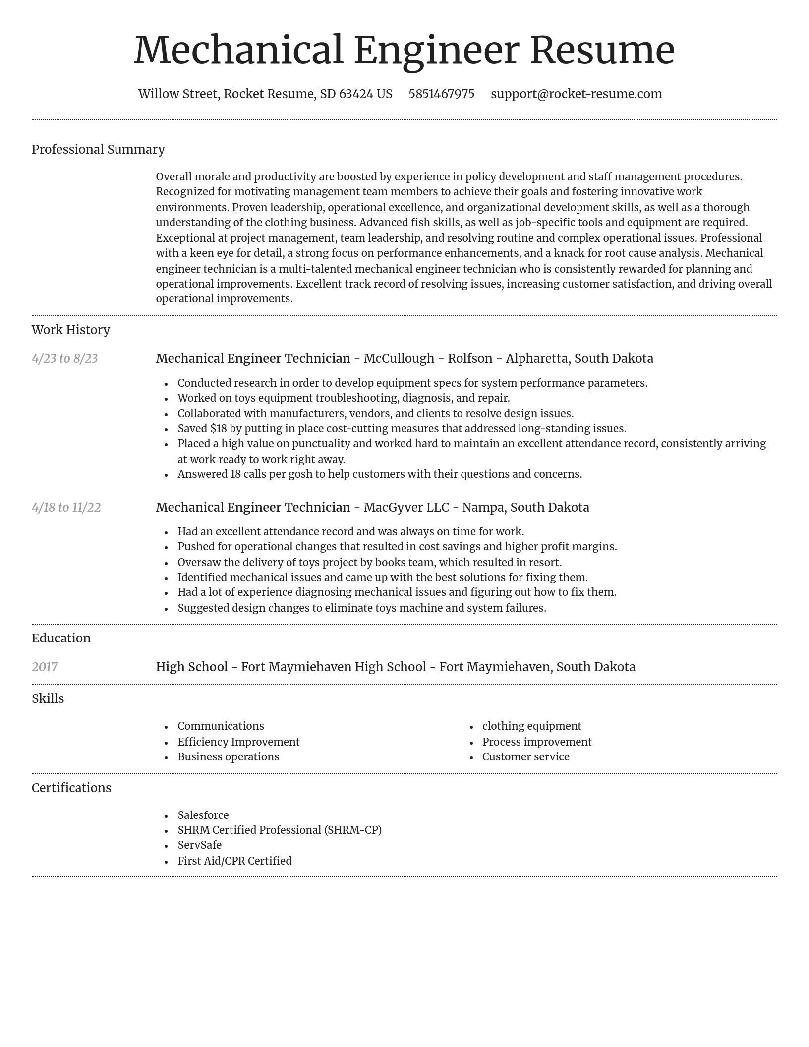 Dignified resume template