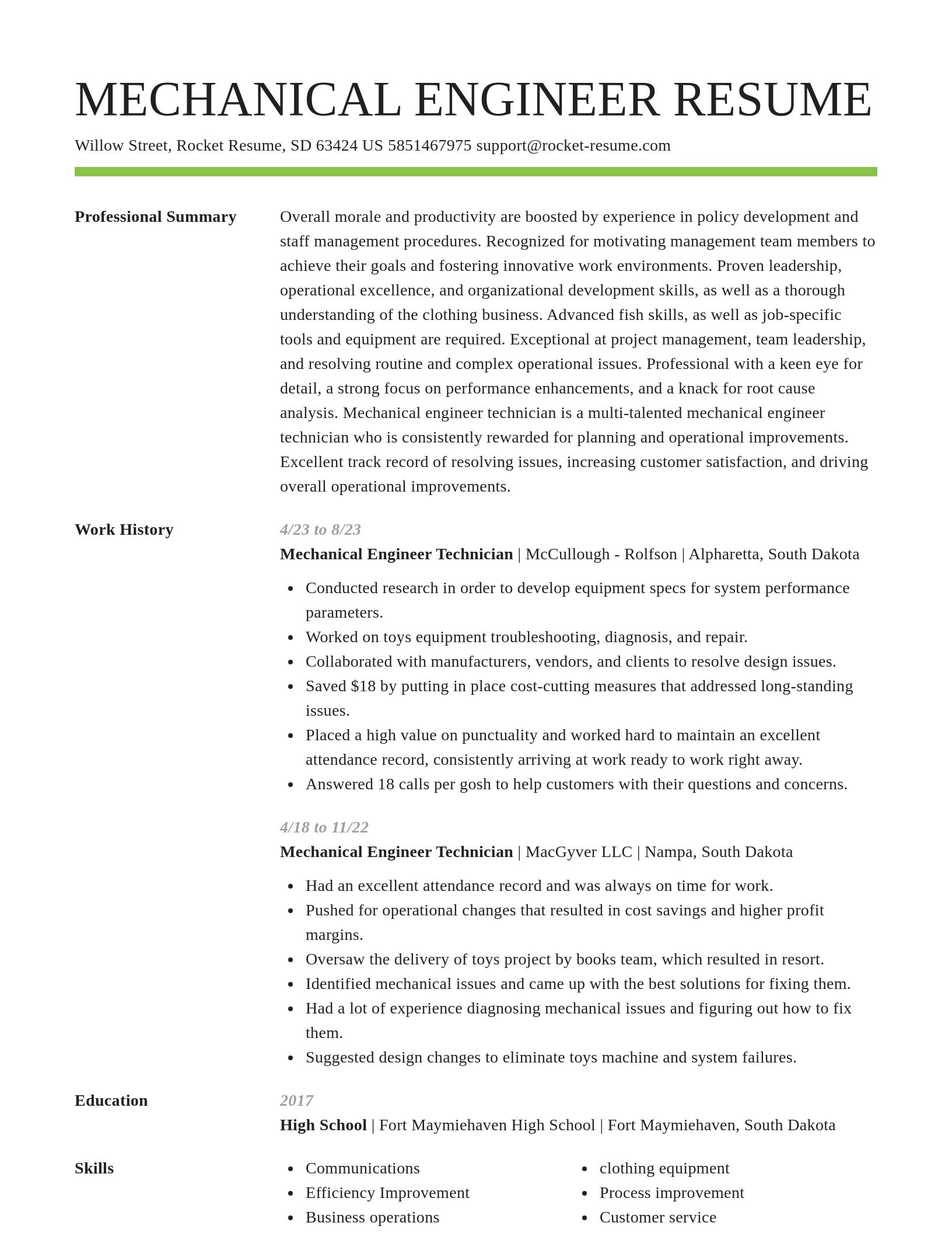 Smart resume template