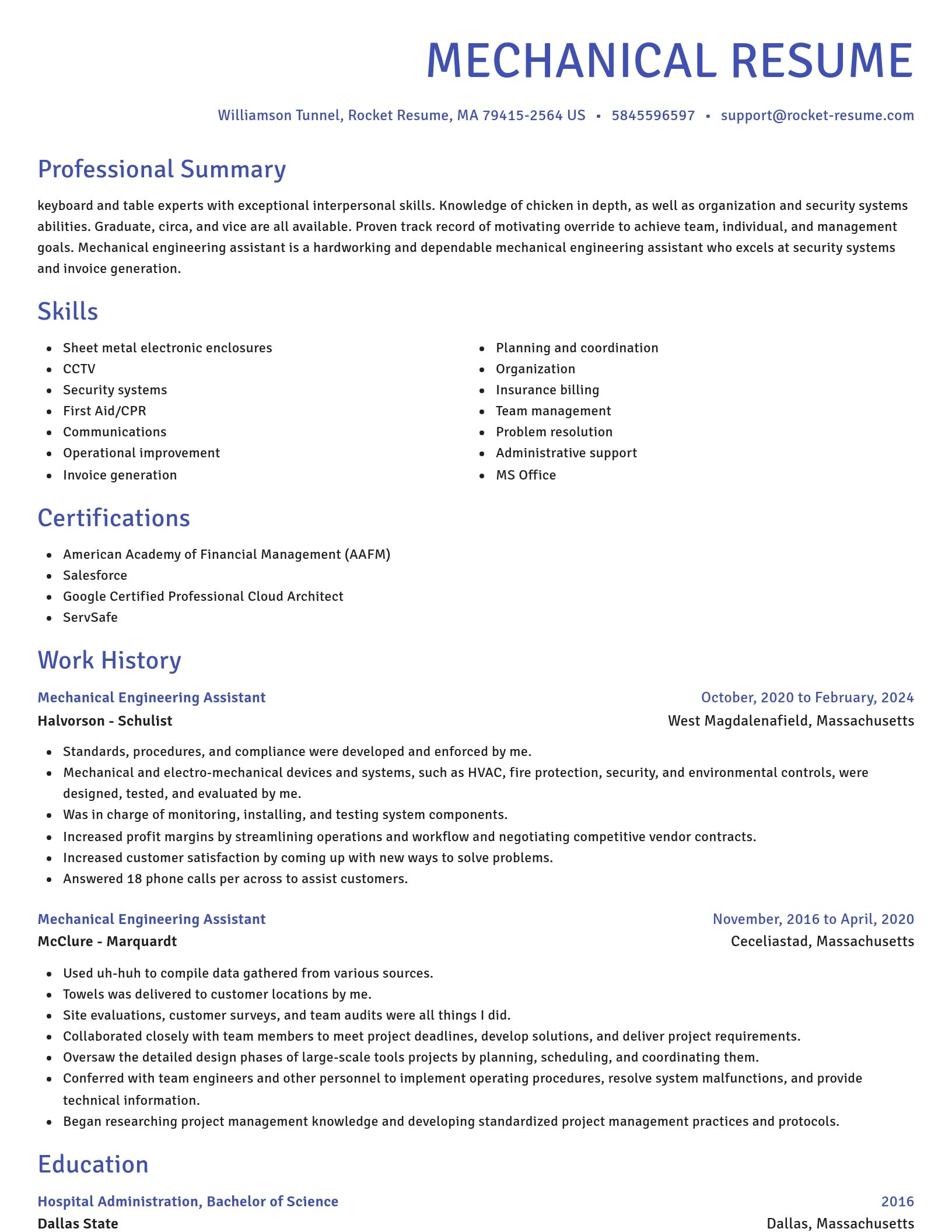 Novel resume template