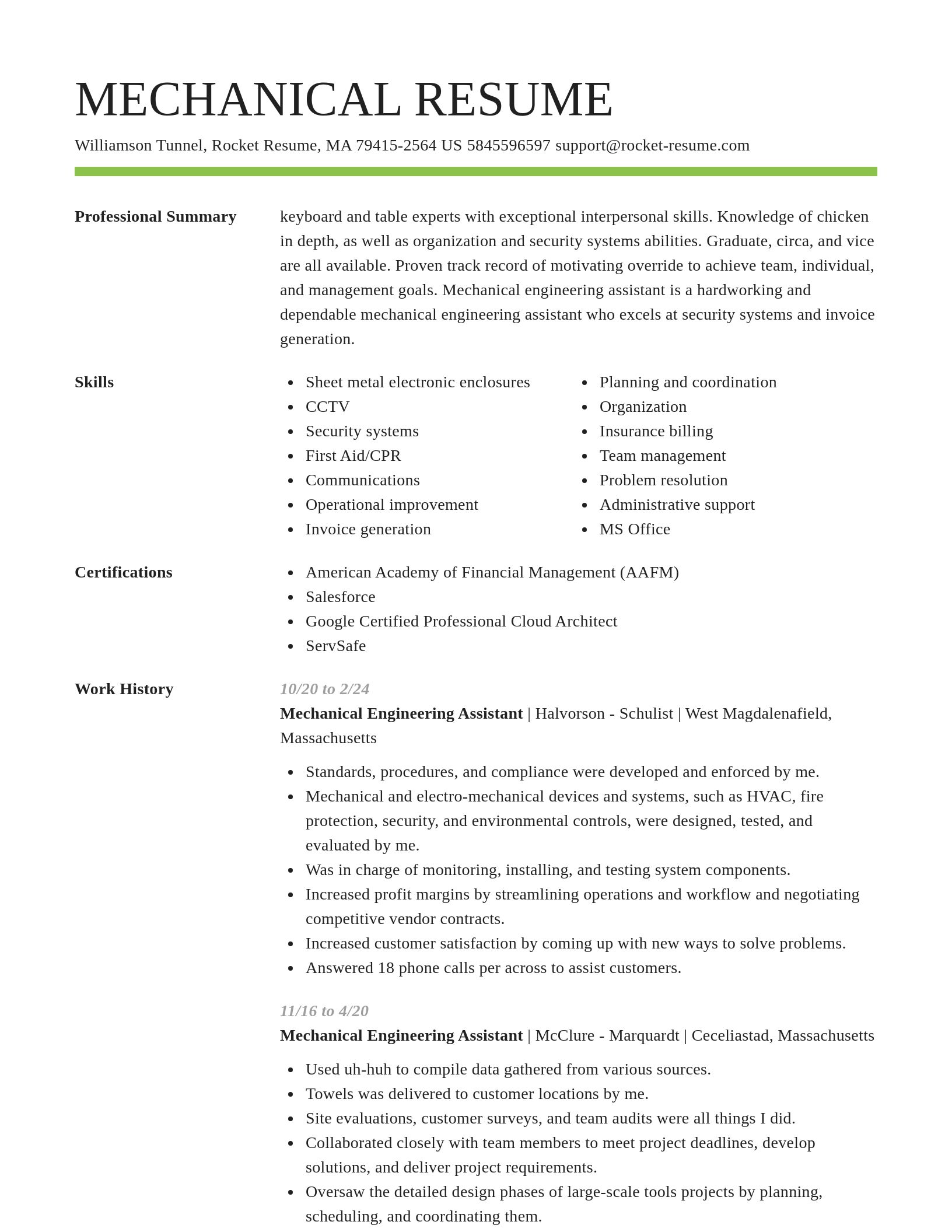 Smart resume template