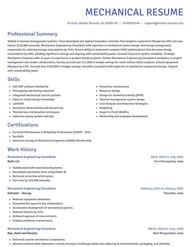 Novel resume template
