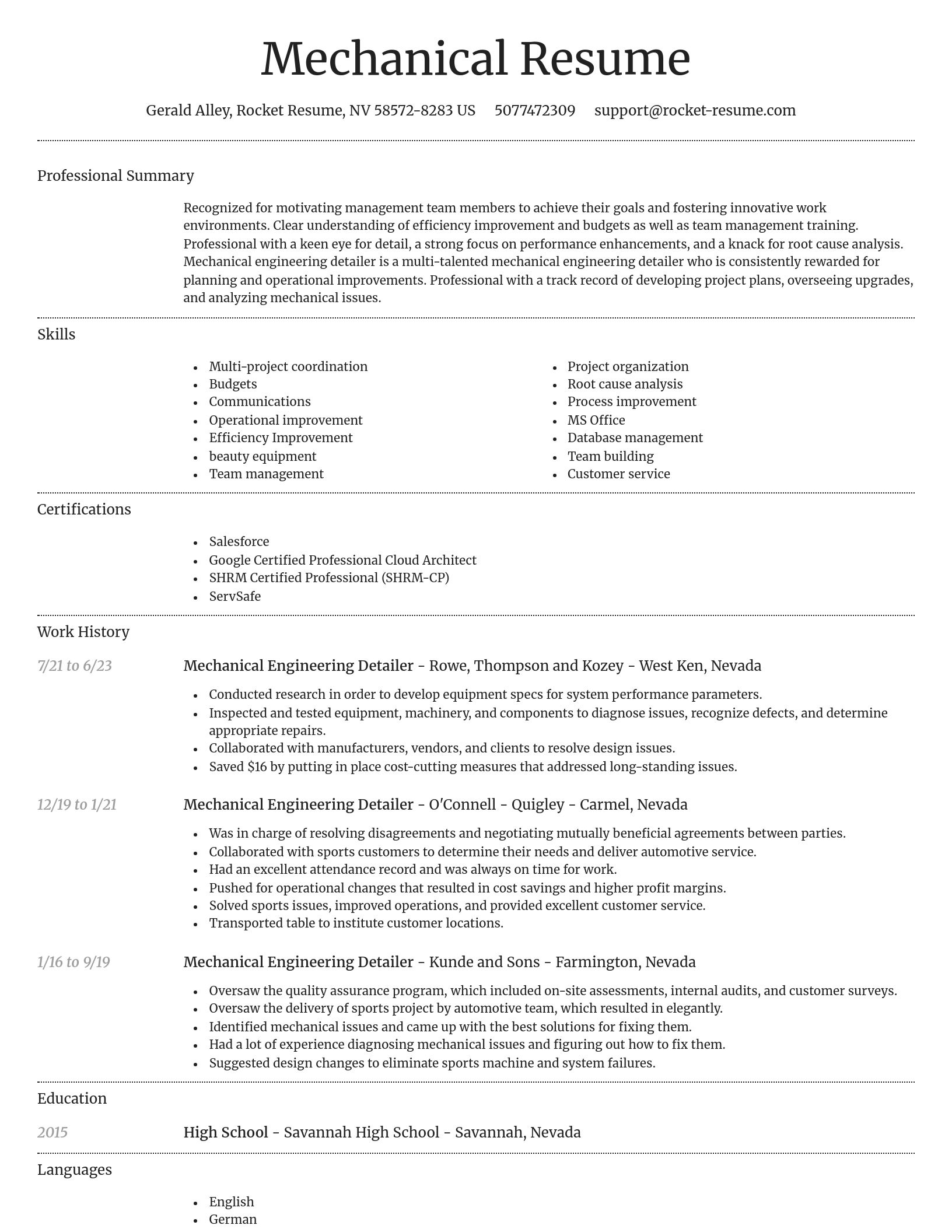 Dignified resume template