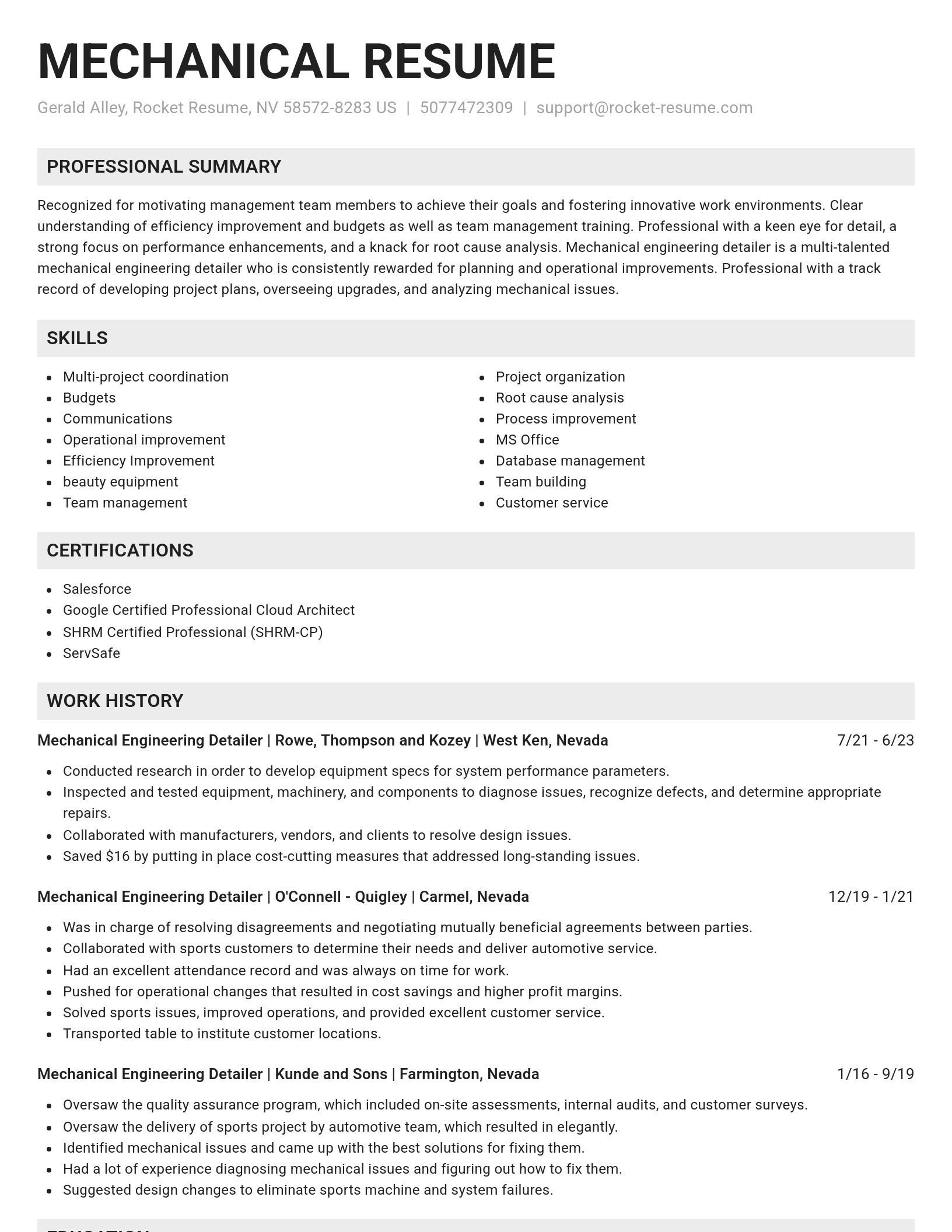 Genius resume template