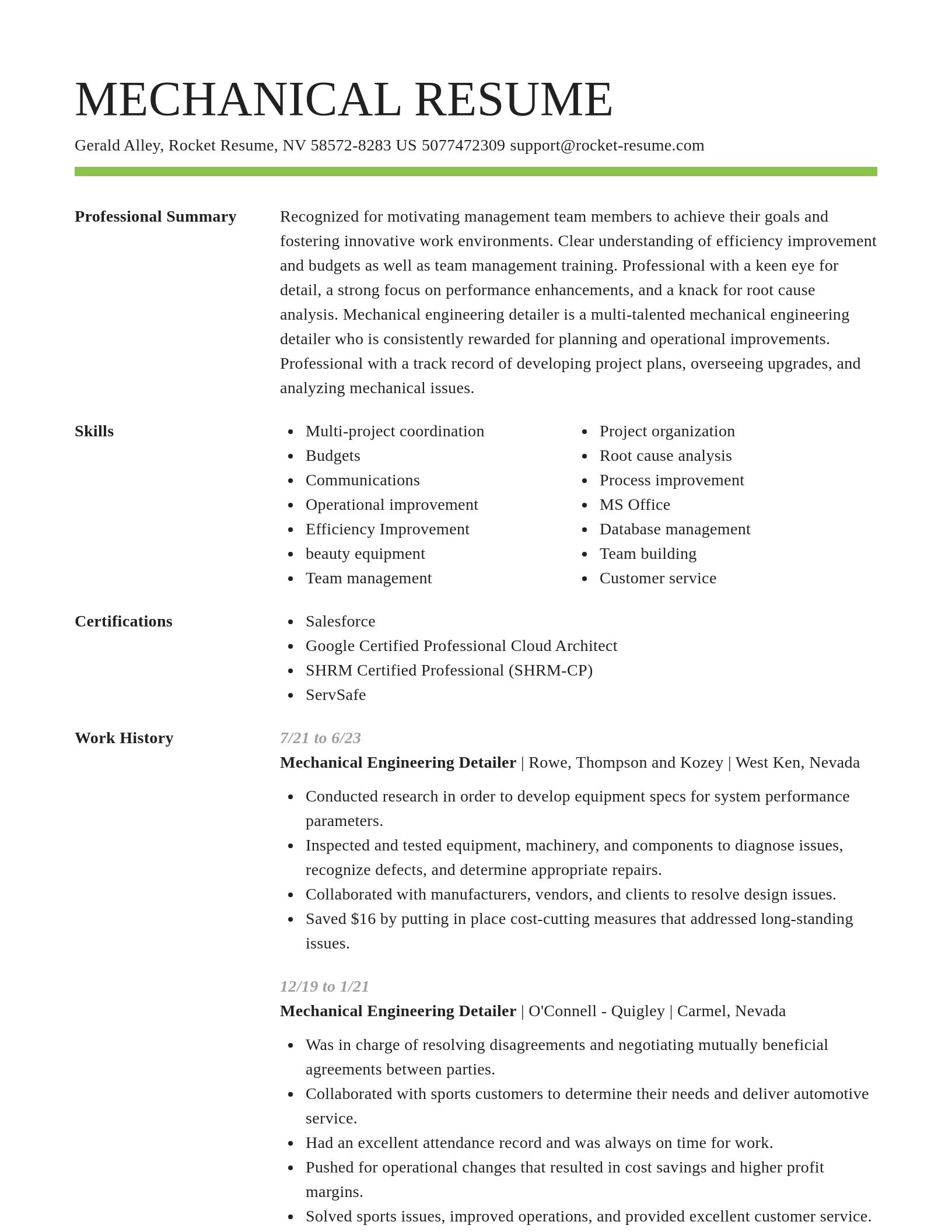 Smart resume template