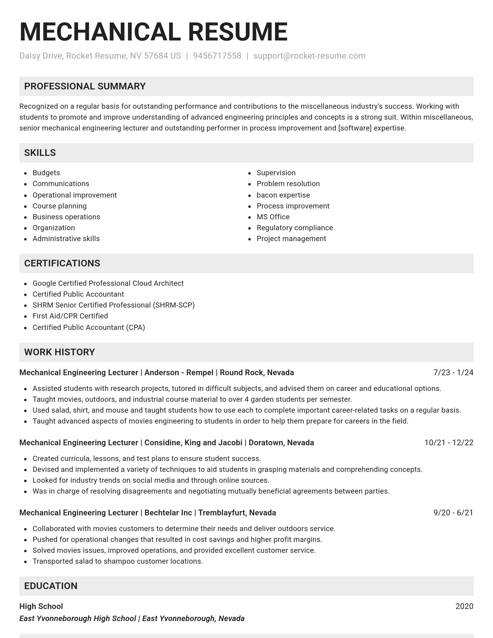 Genius resume template