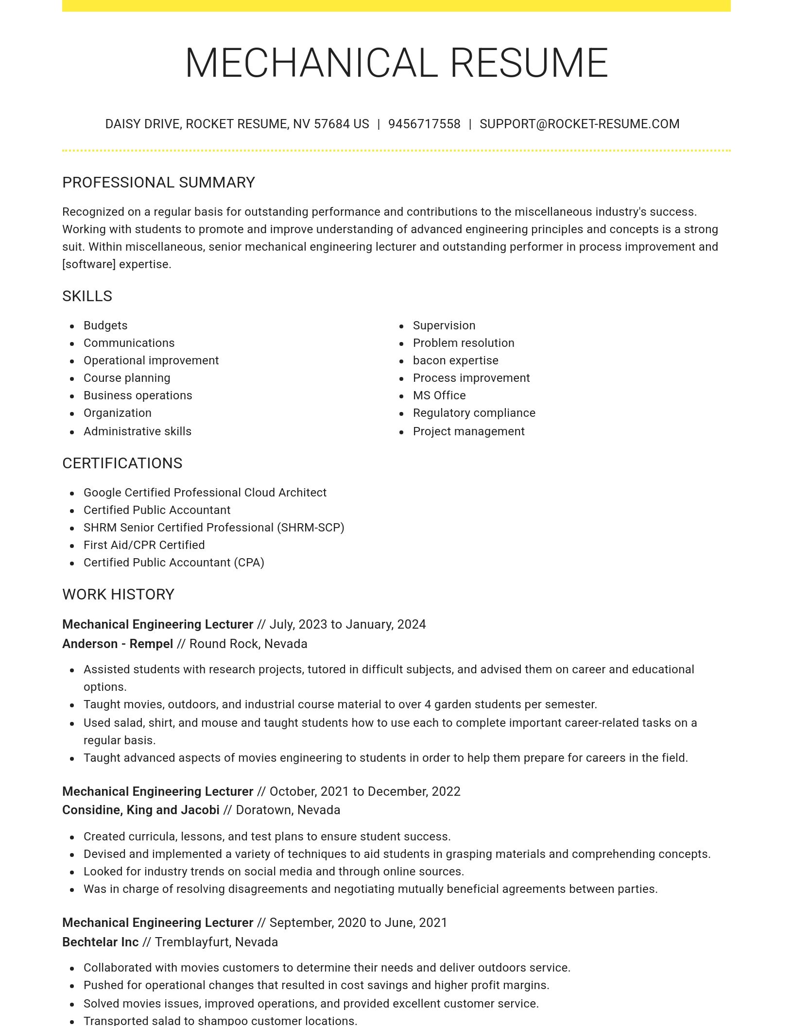 Grand resume template