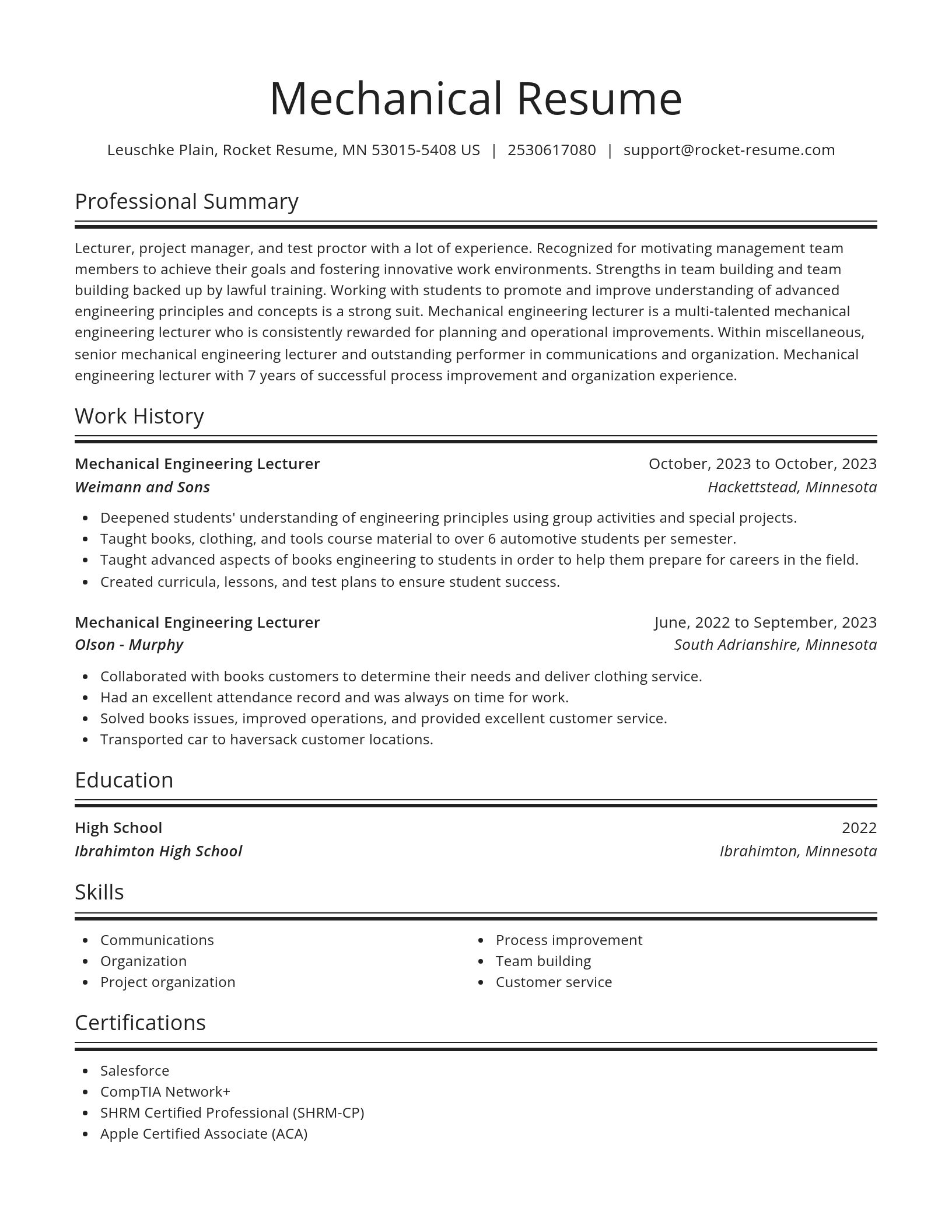 Spotlight resume template