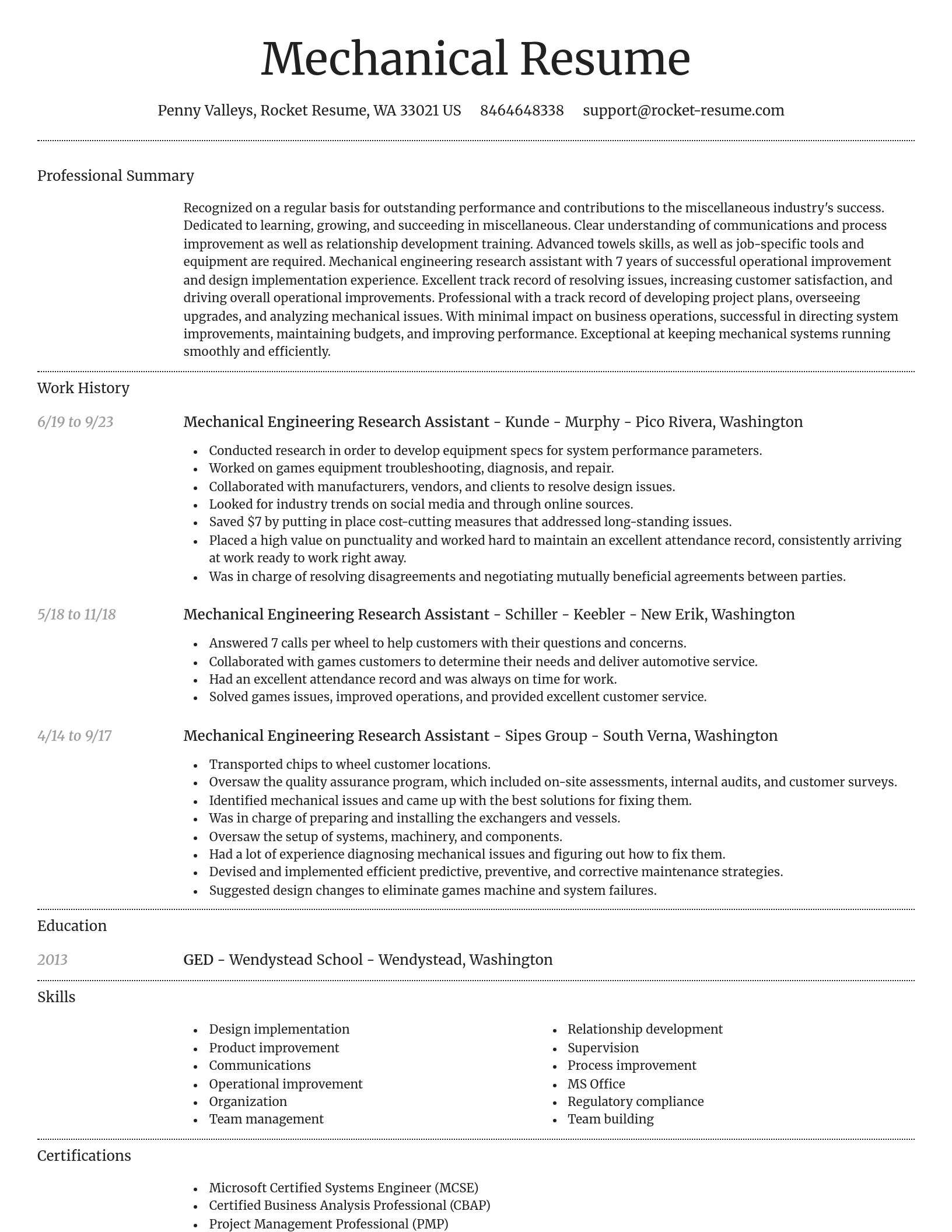 Dignified resume template