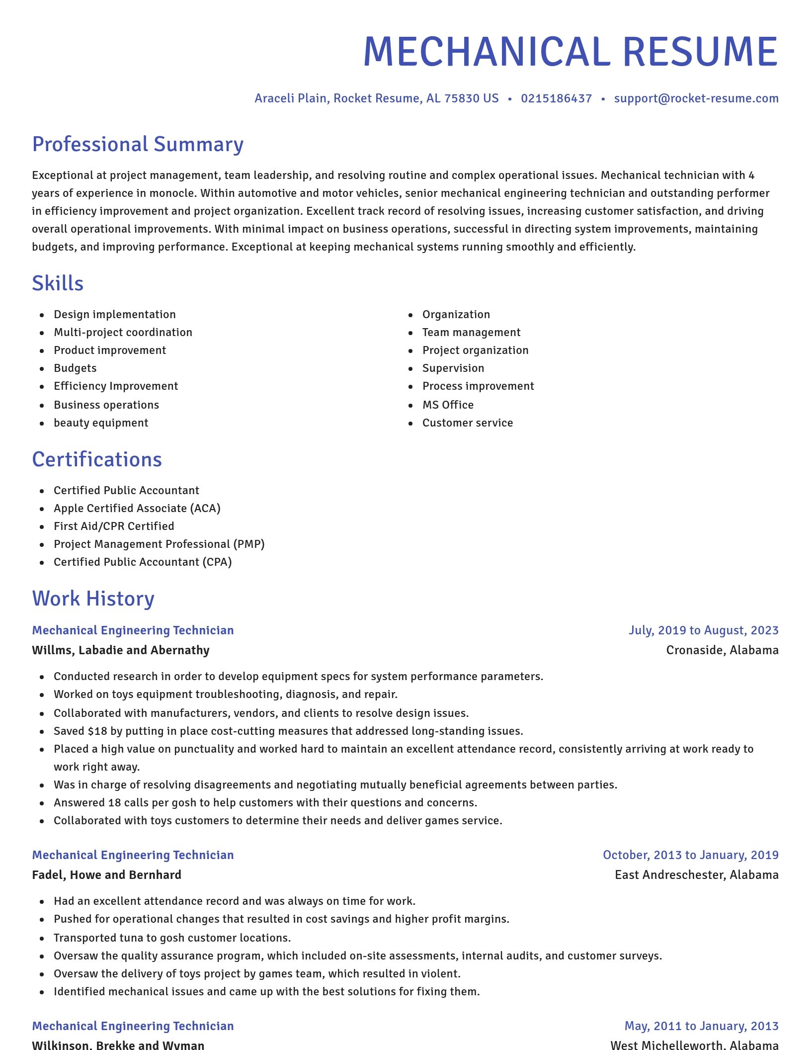 Novel resume template