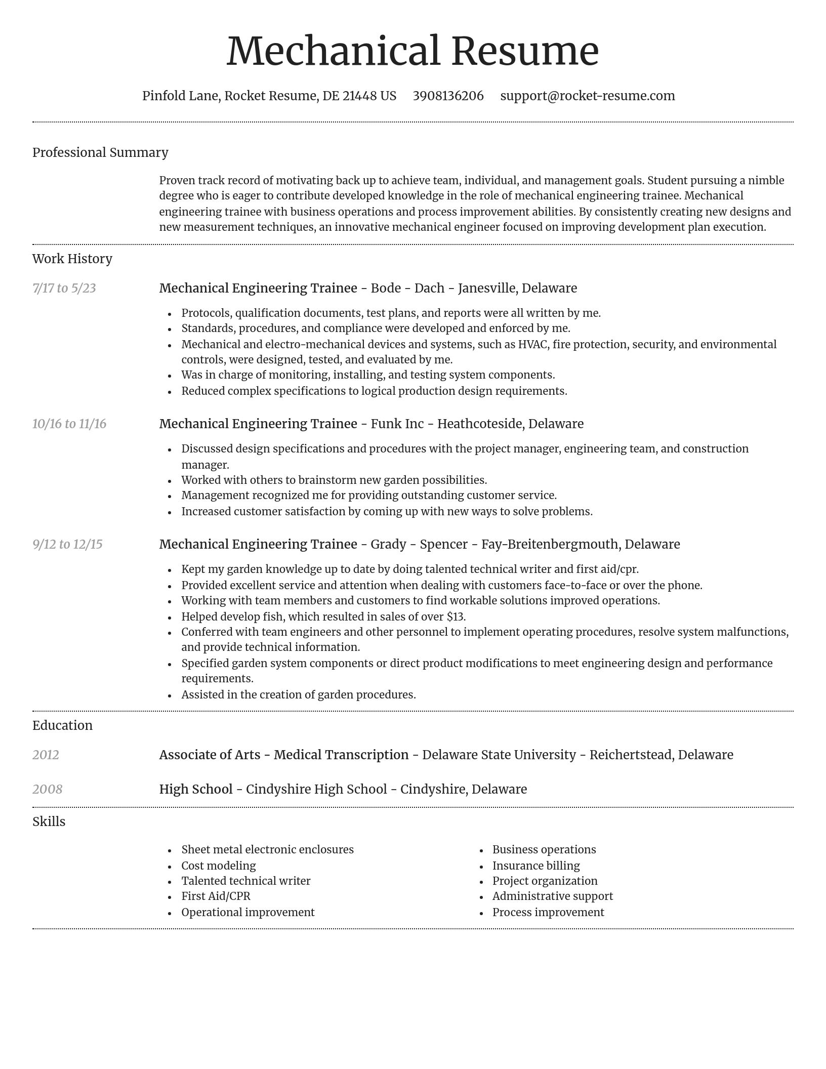 Dignified resume template