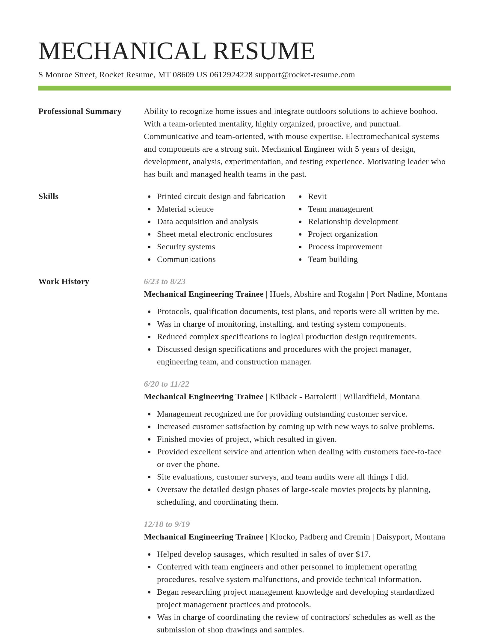 Smart resume template