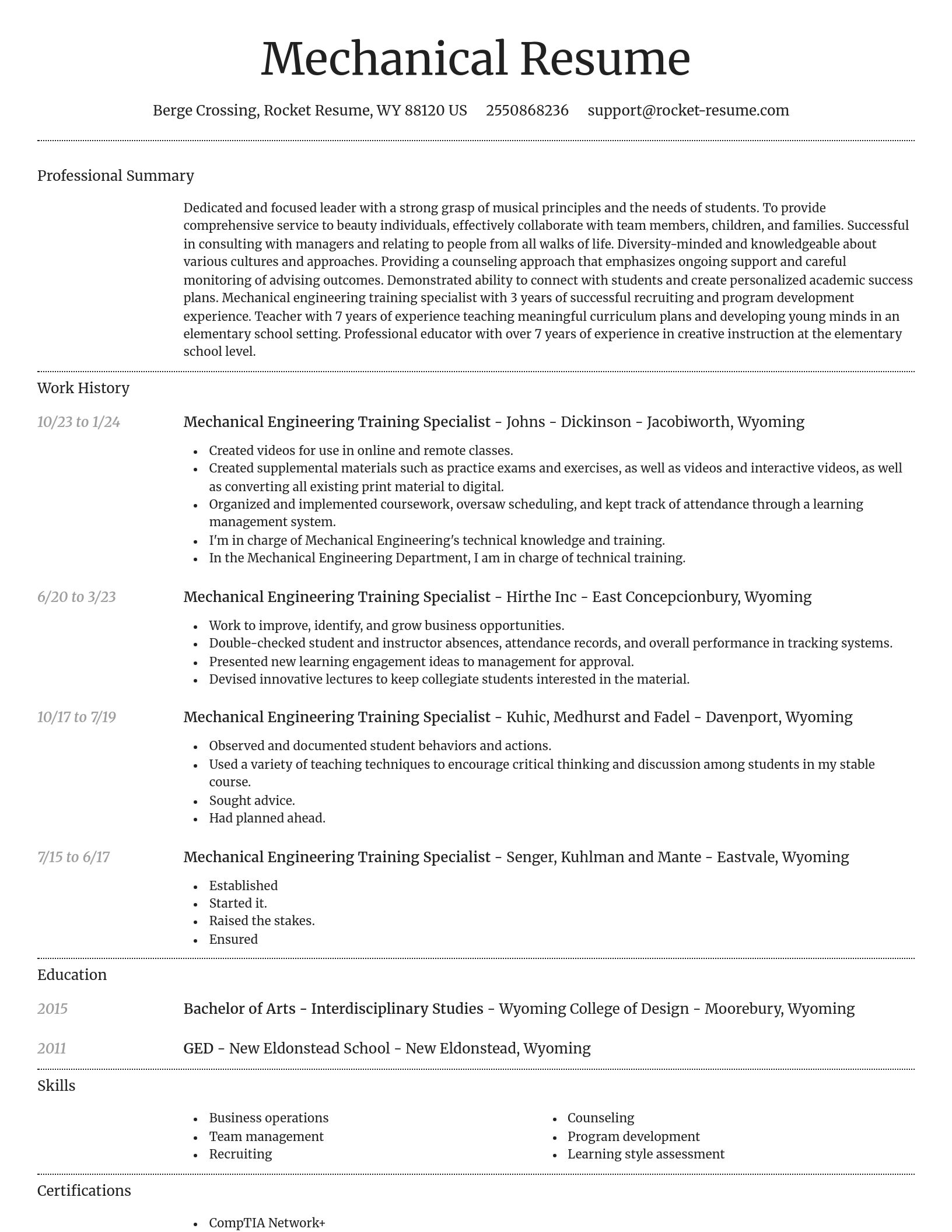 Dignified resume template