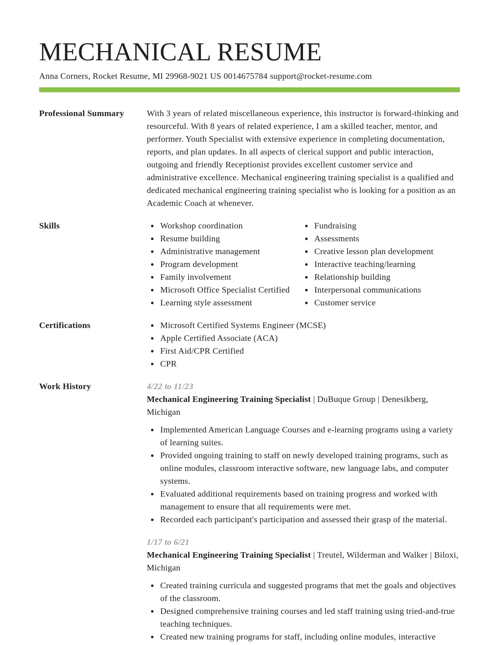 Smart resume template