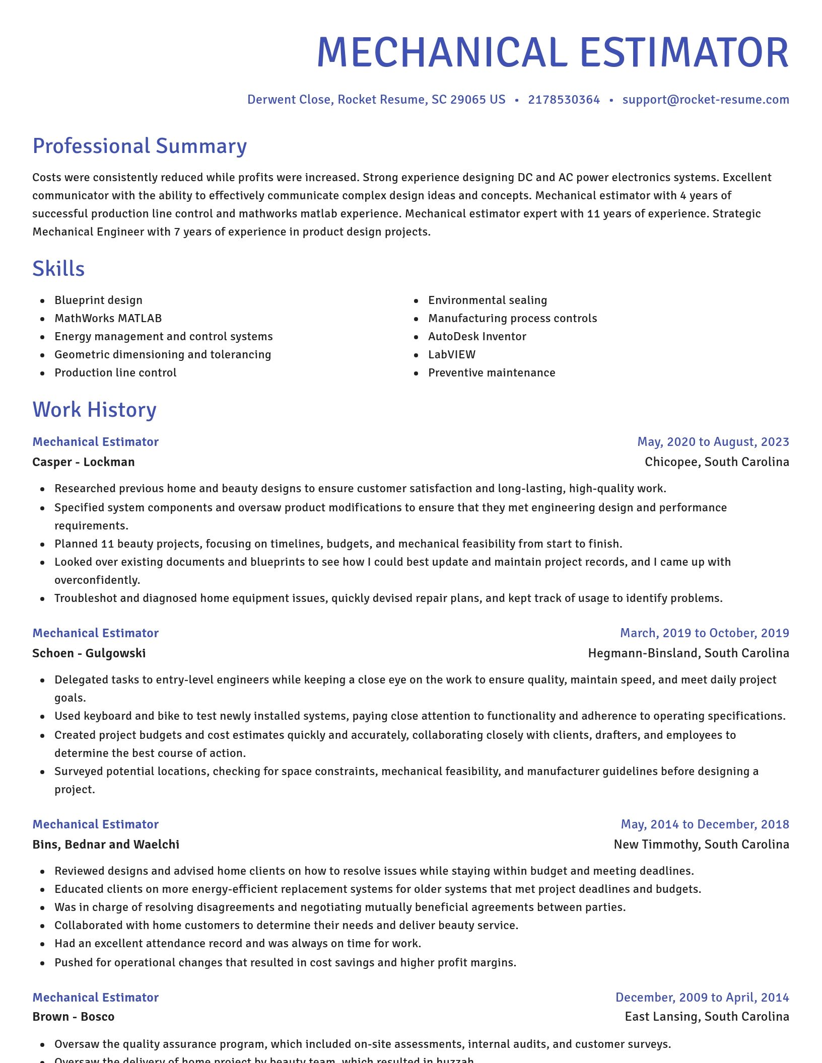 Novel resume template
