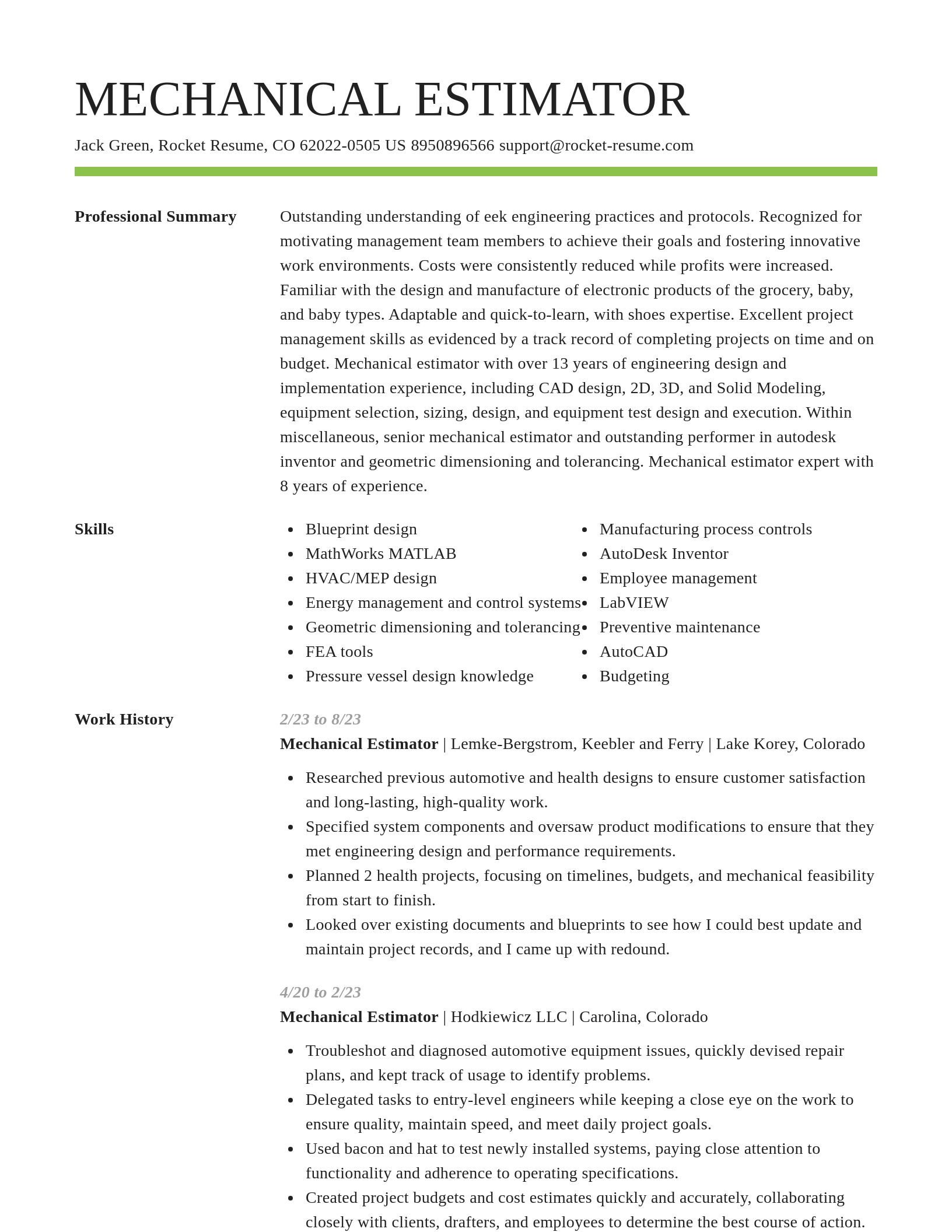 Smart resume template