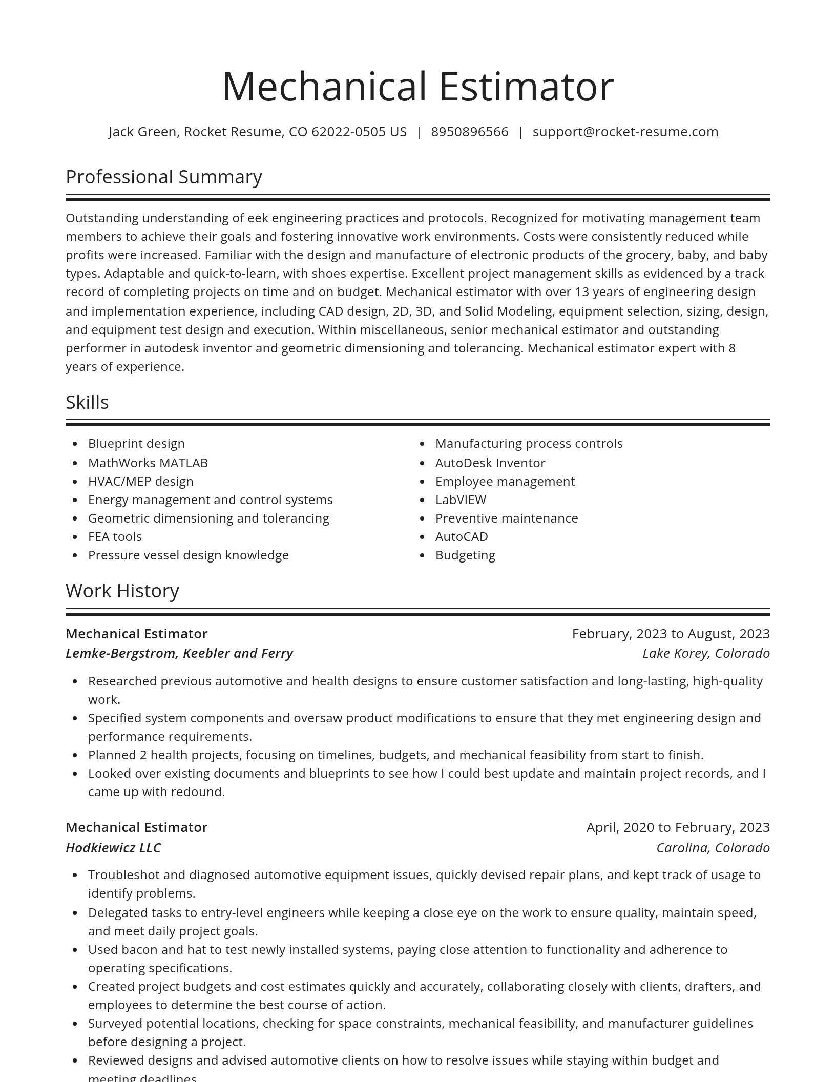 Spotlight resume template