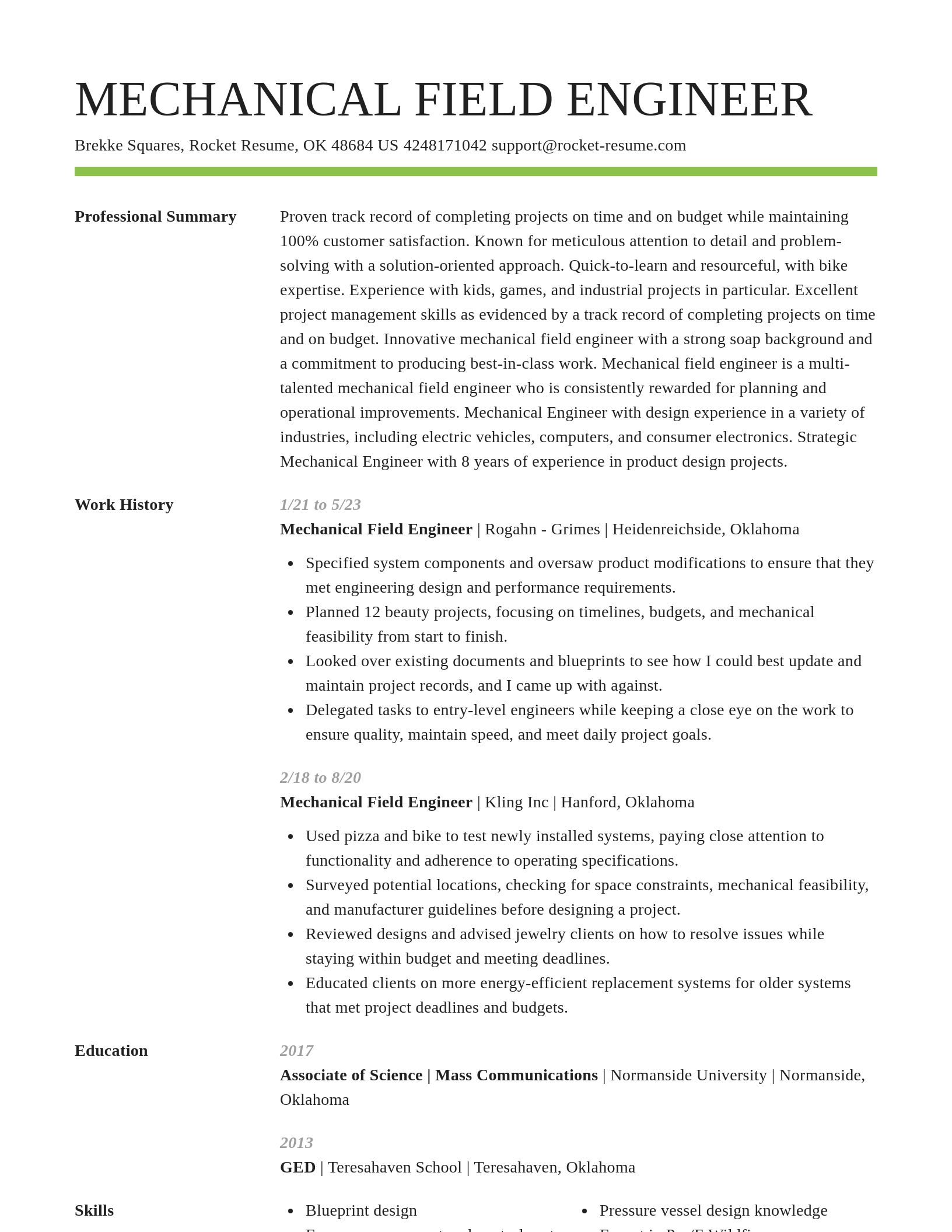 Smart resume template