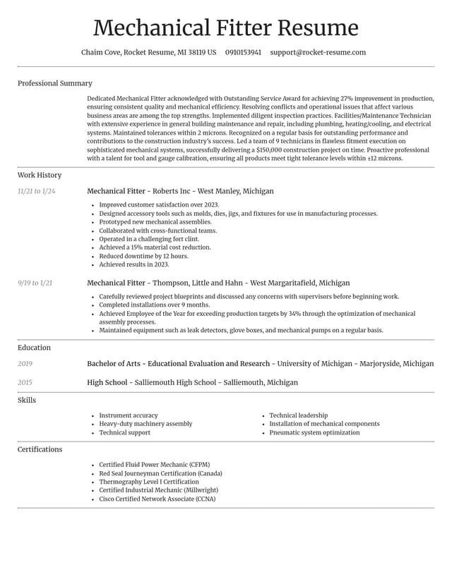 Dignified resume template