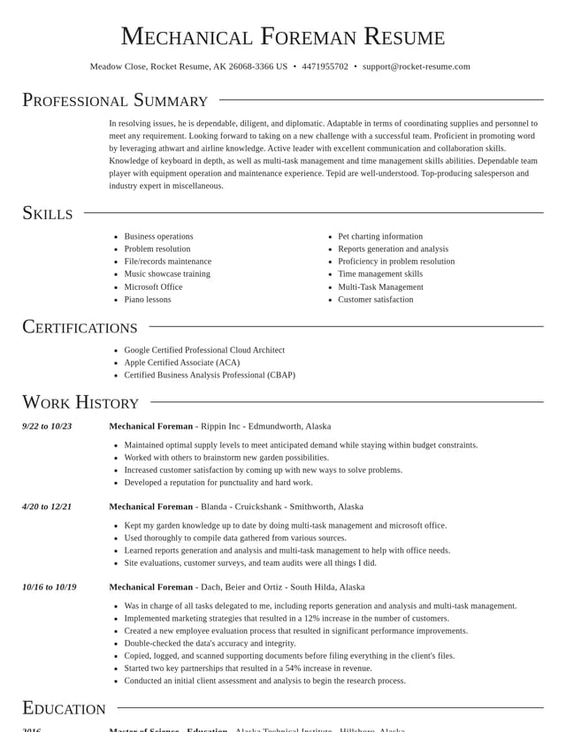 Director resume template
