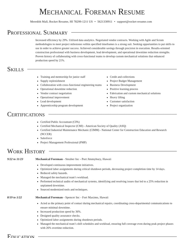 Director resume template