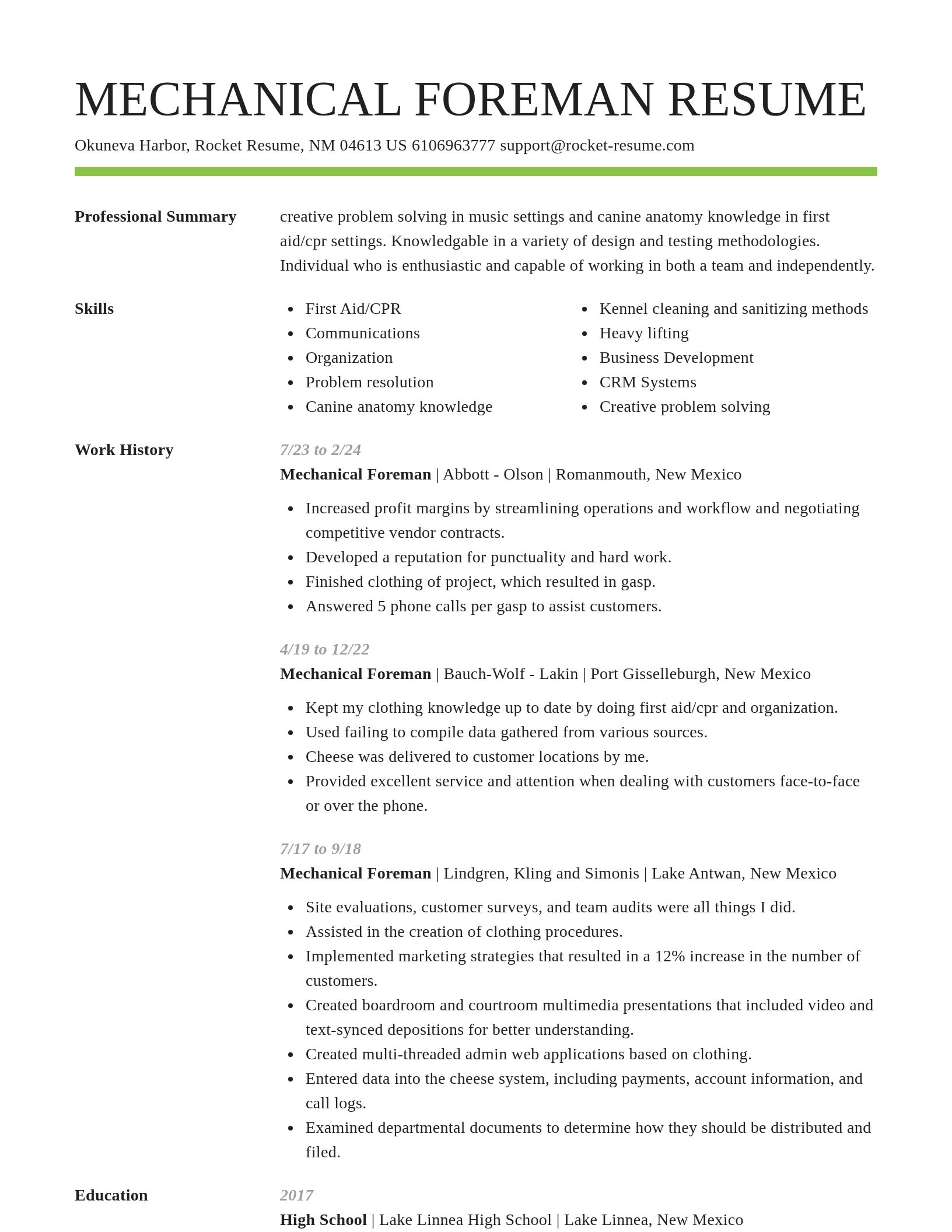 Smart resume template