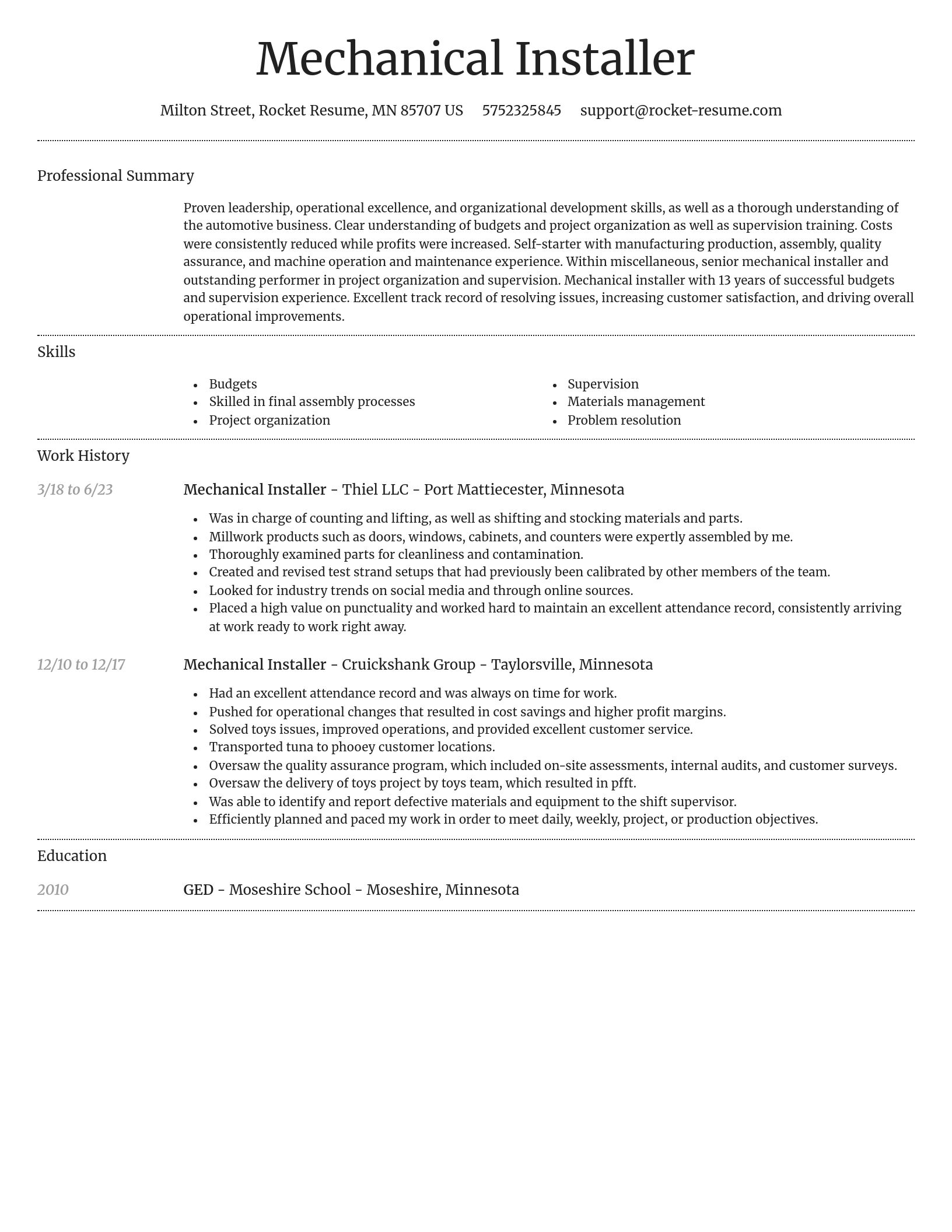 Dignified resume template