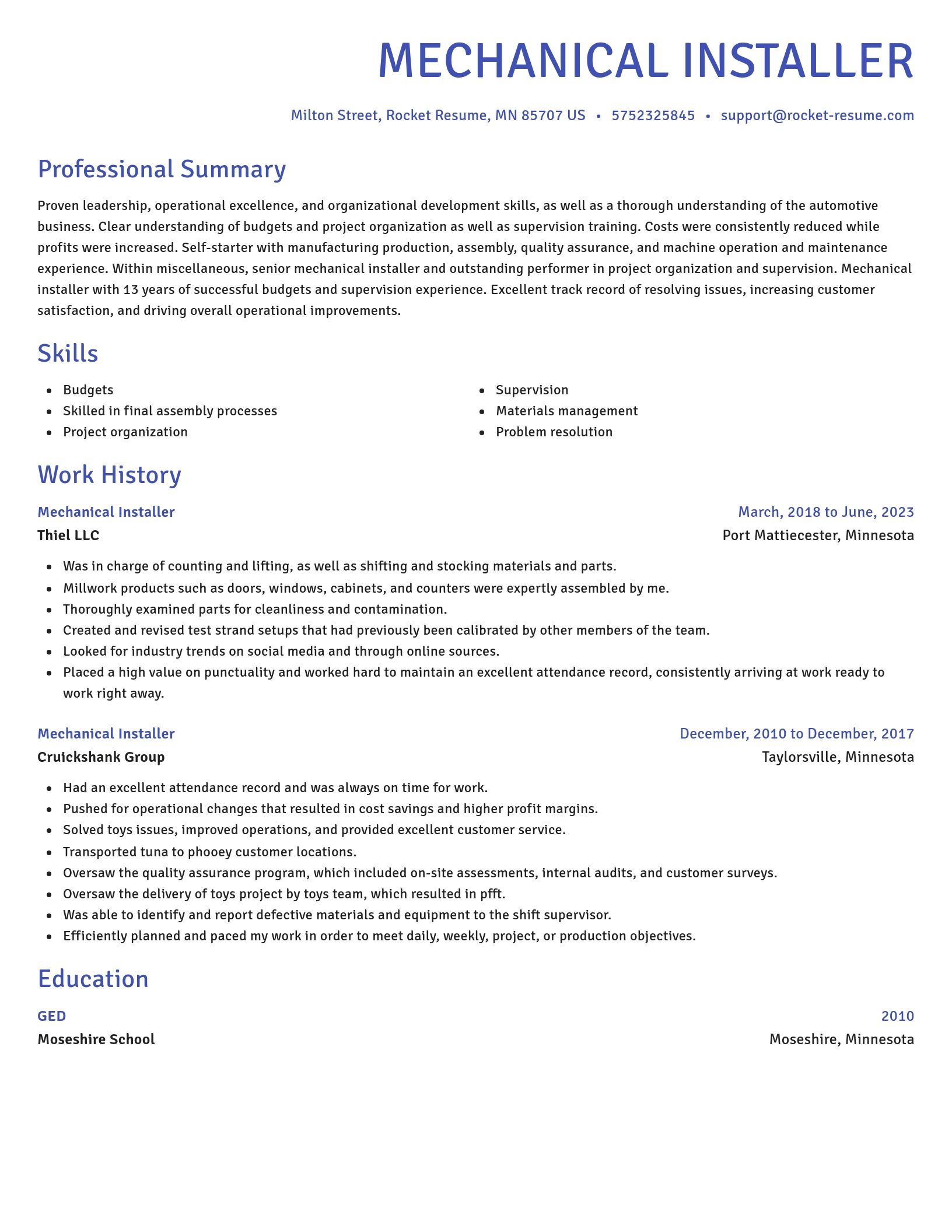 Novel resume template