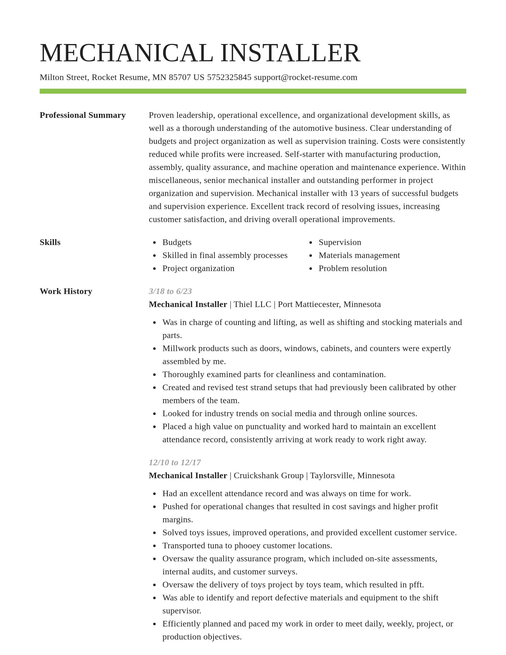 Smart resume template