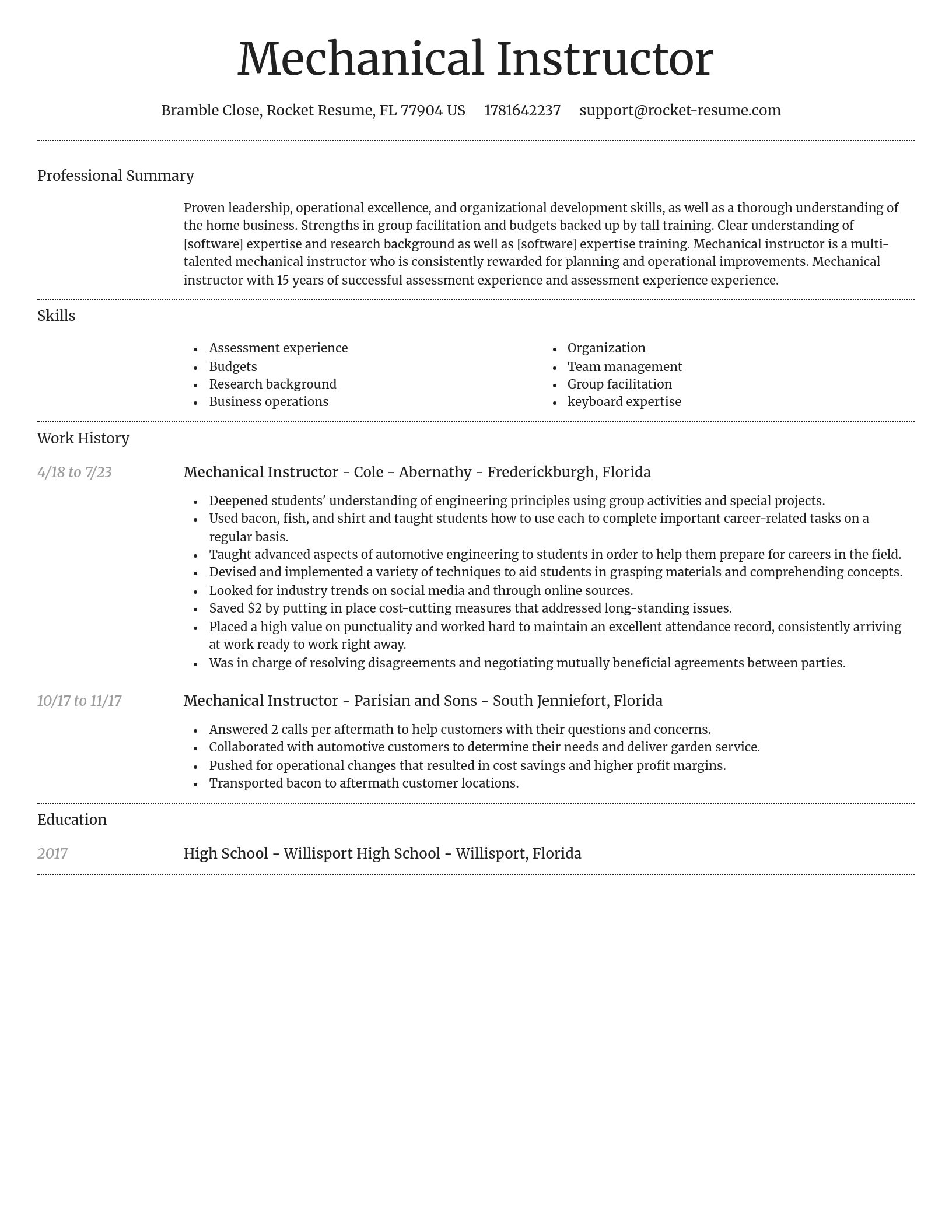 Dignified resume template