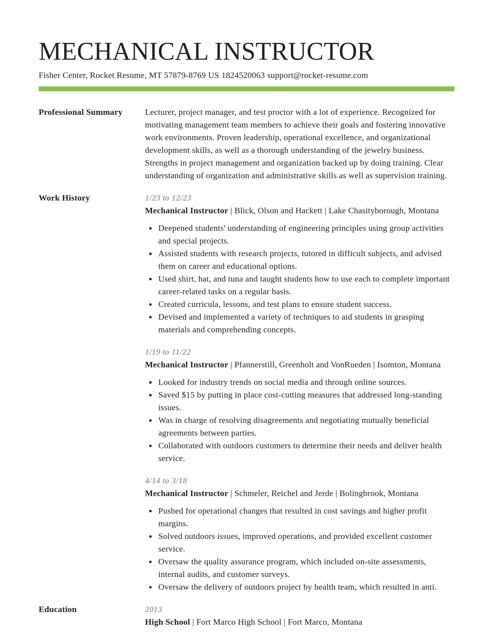Smart resume template