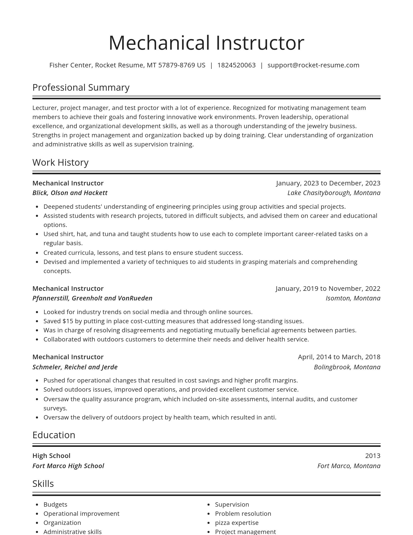Spotlight resume template