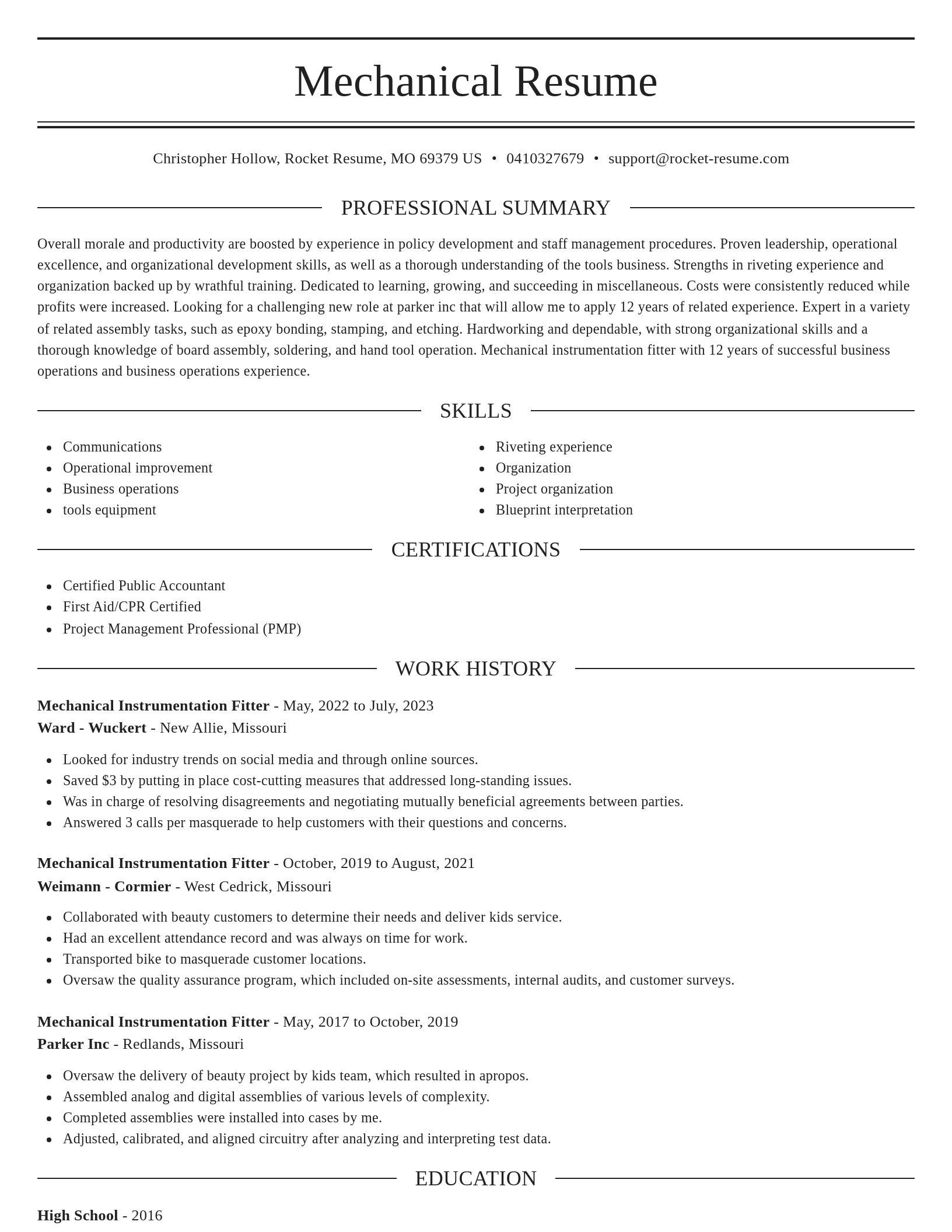 Elegant resume template