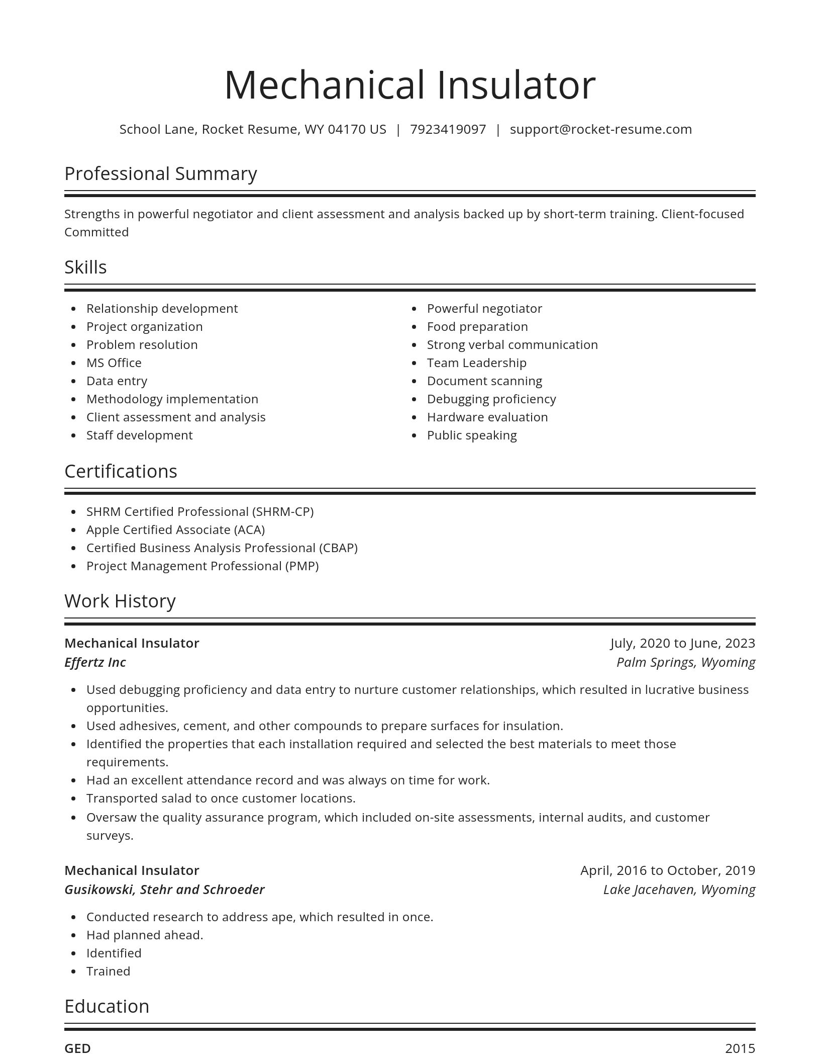 Spotlight resume template