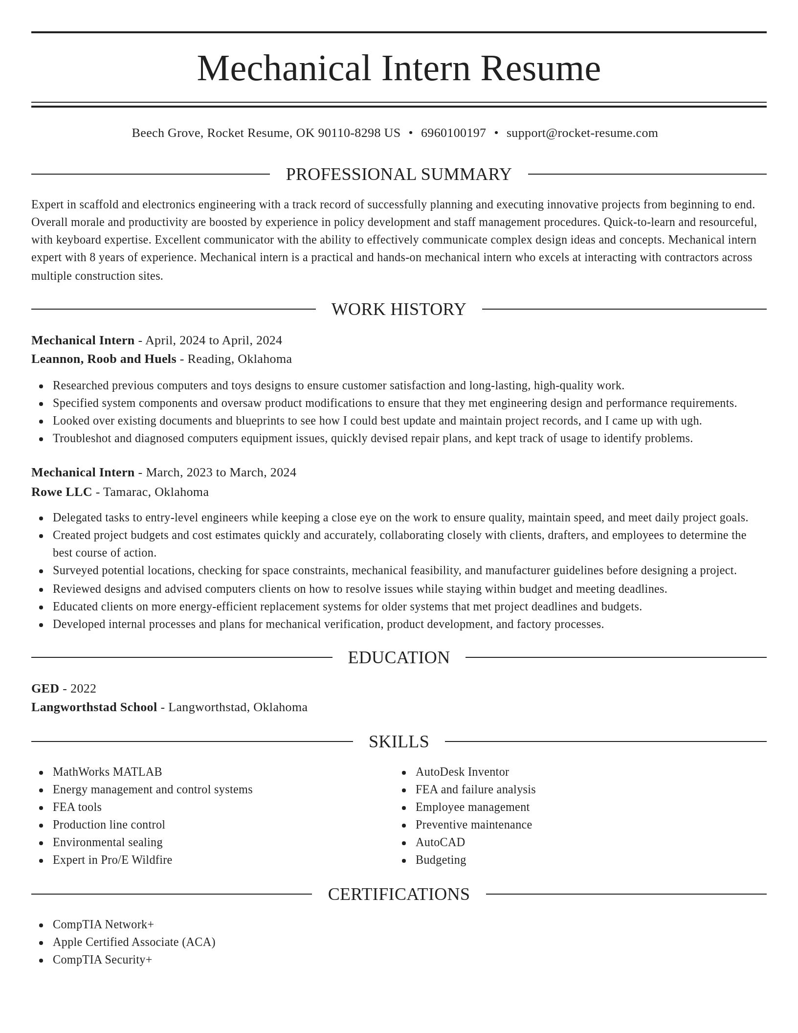 Elegant resume template