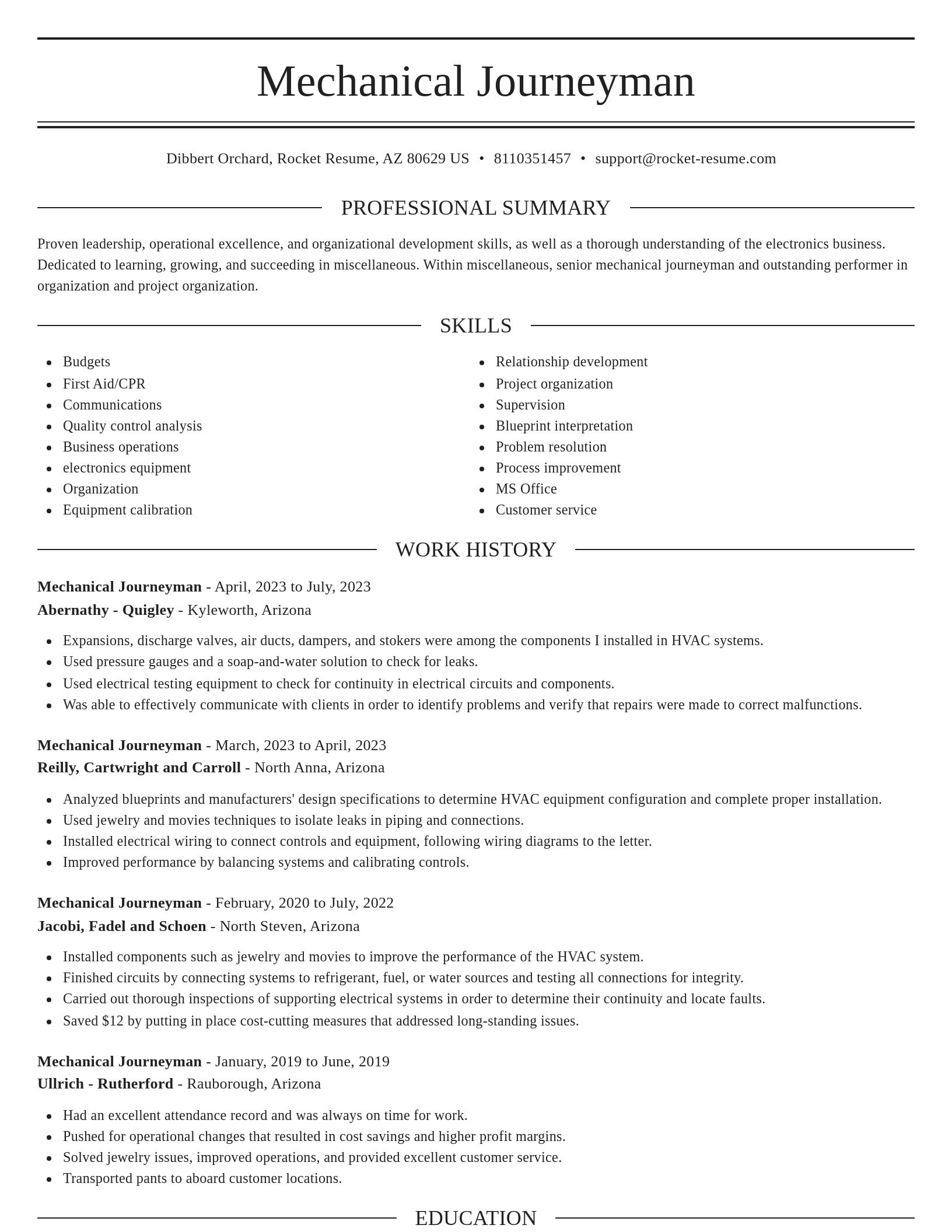 Elegant resume template