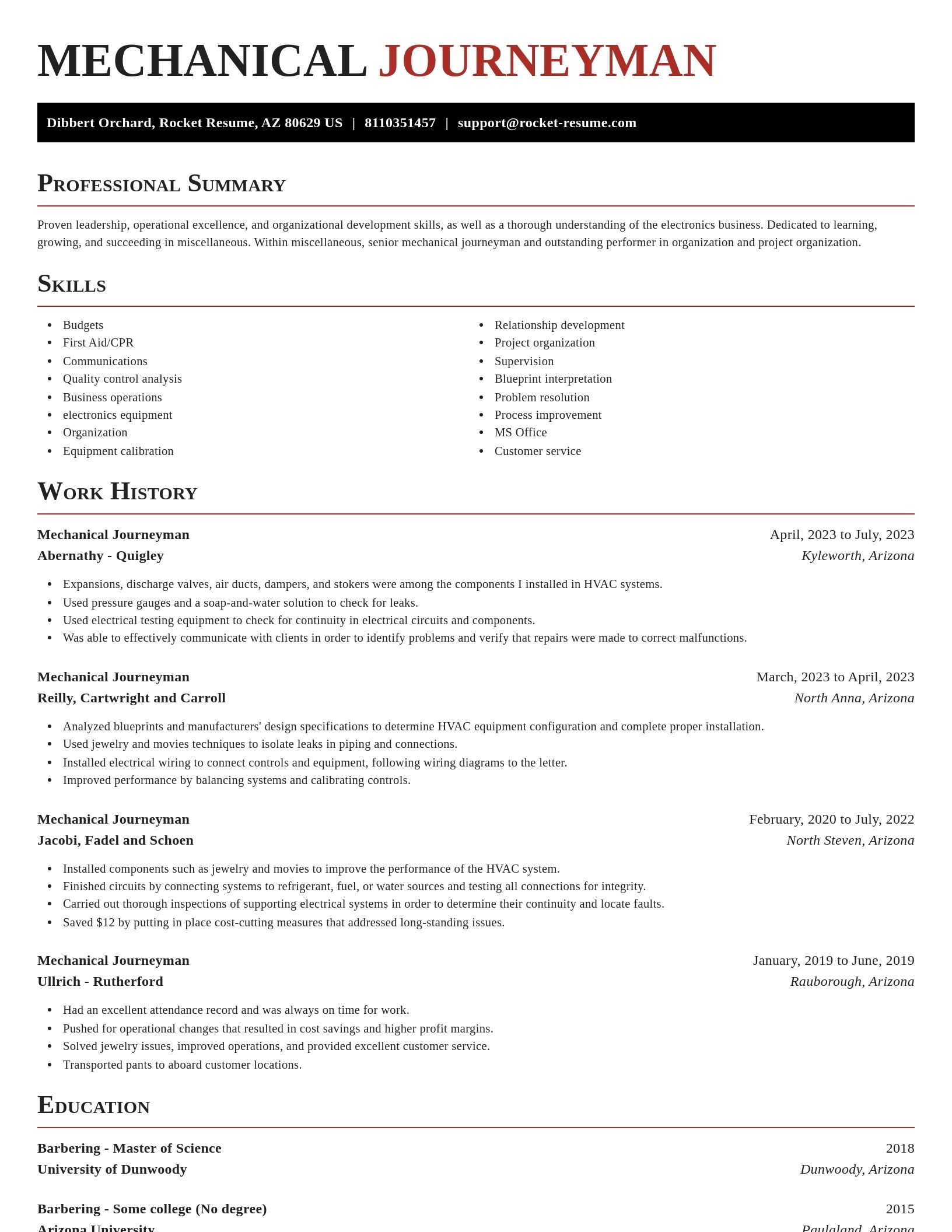 Exquisite resume template