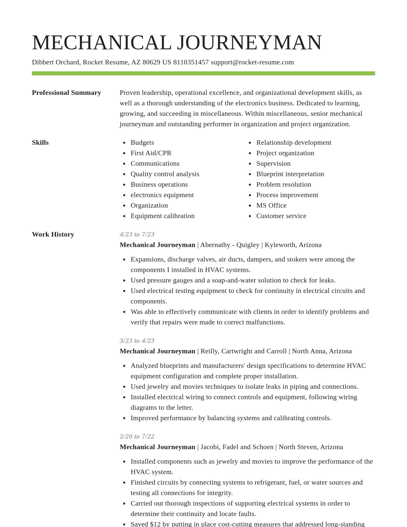 Smart resume template