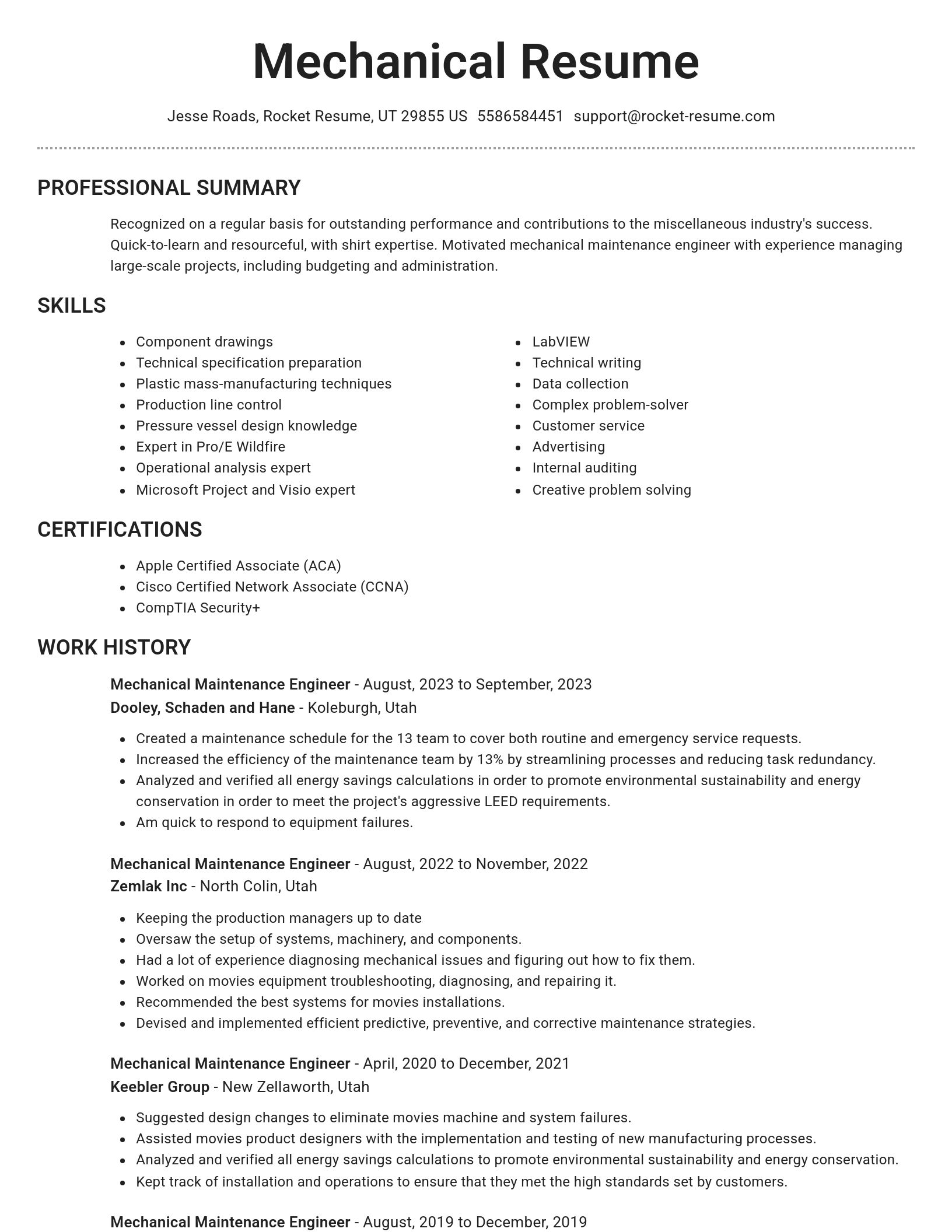 Brilliant resume template