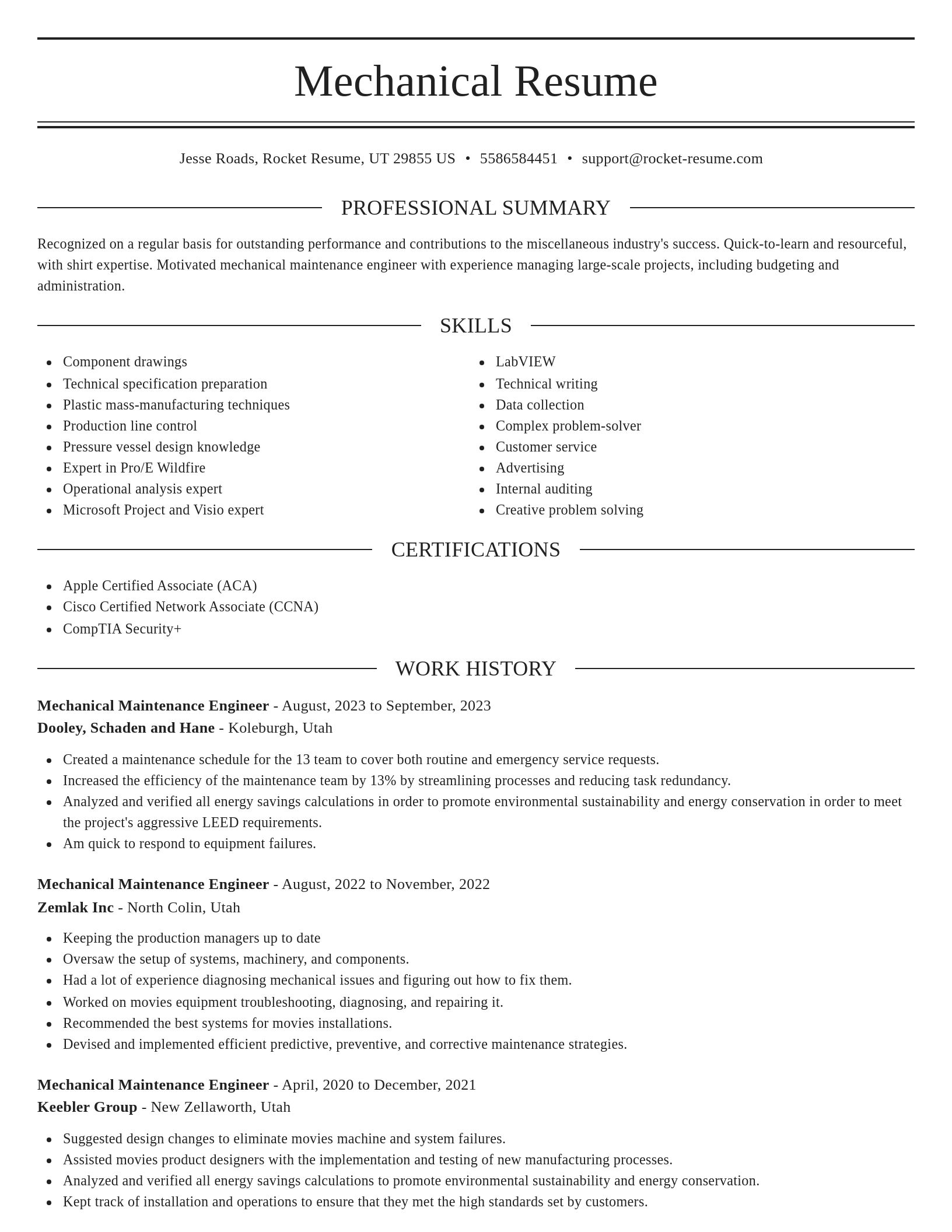 Elegant resume template