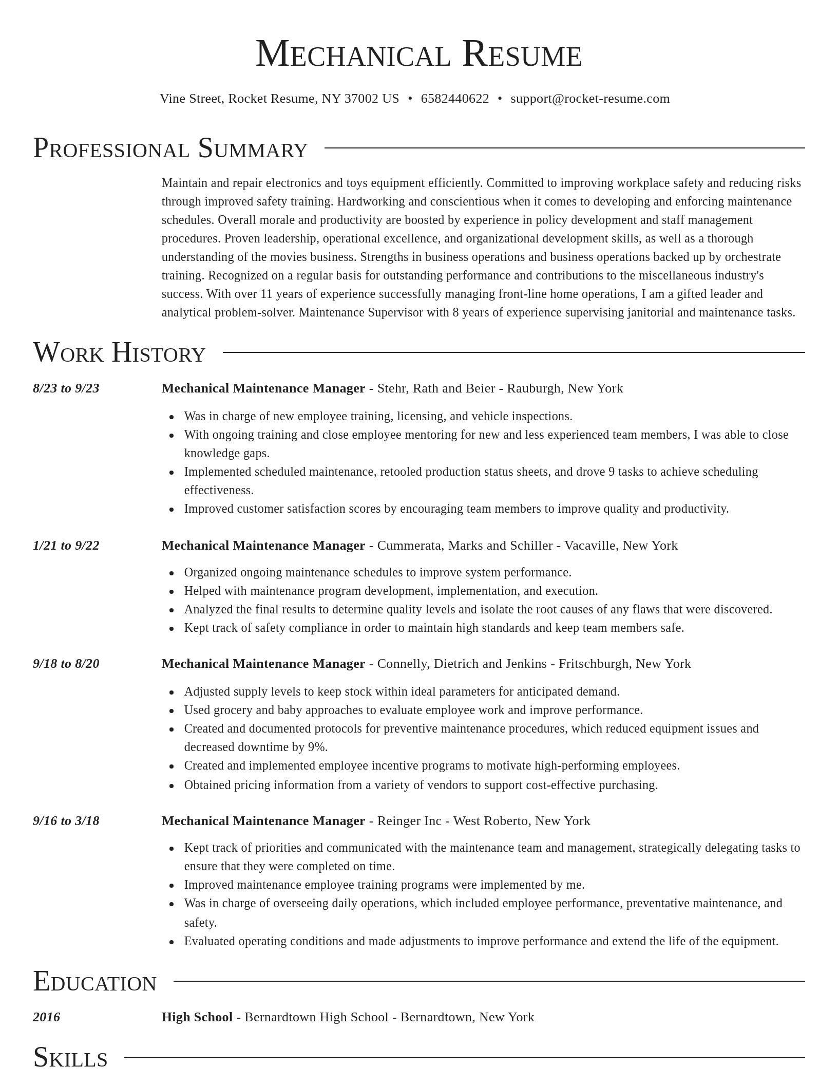 Director resume template