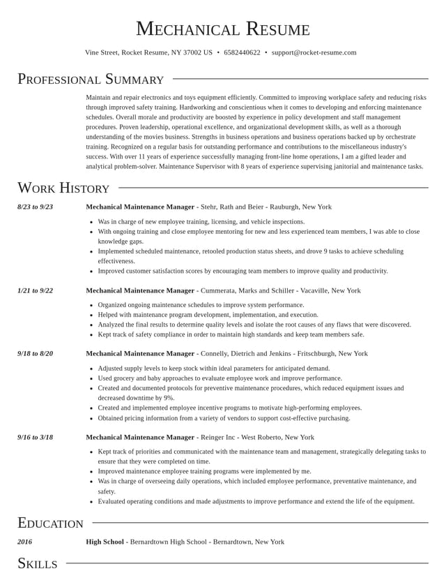 Director resume template