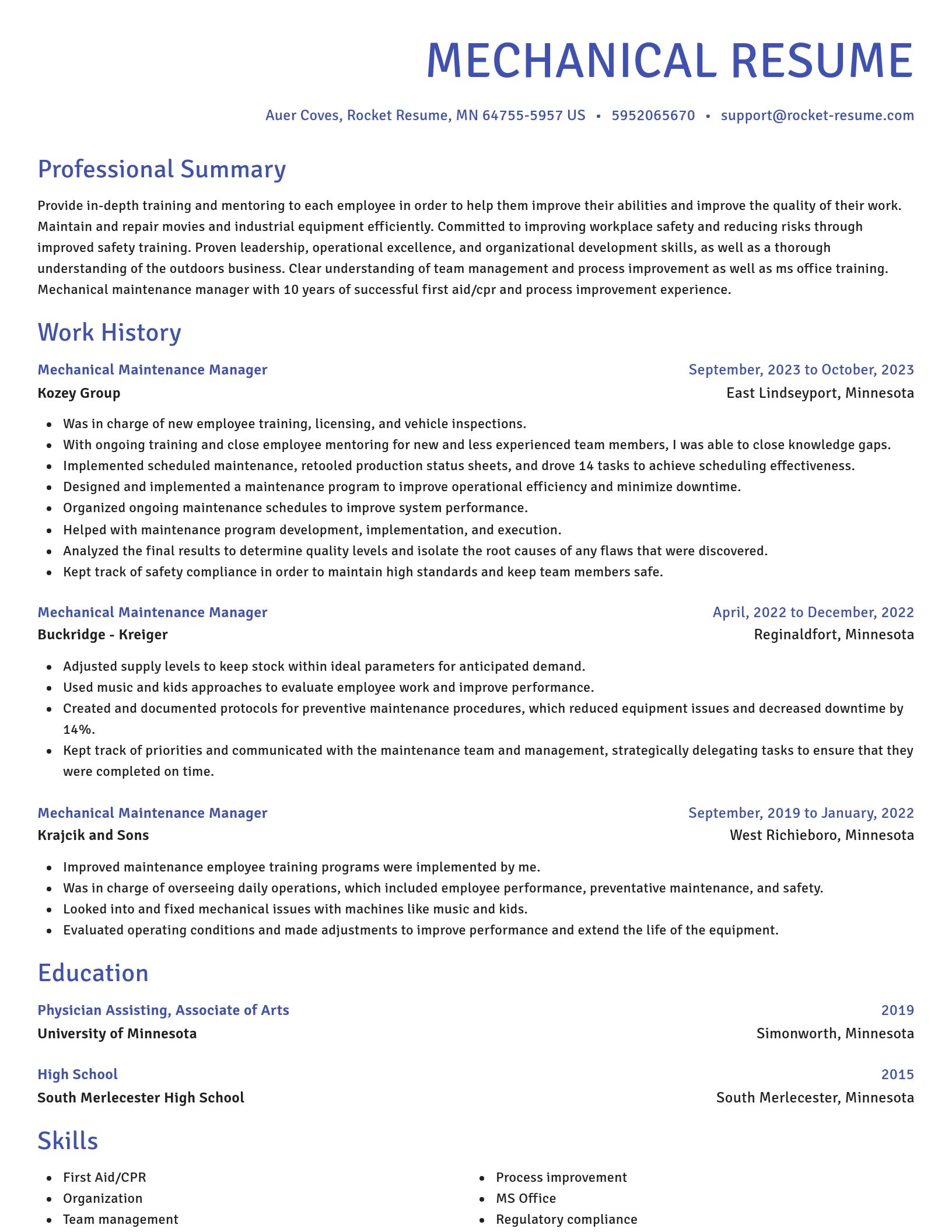 Novel resume template